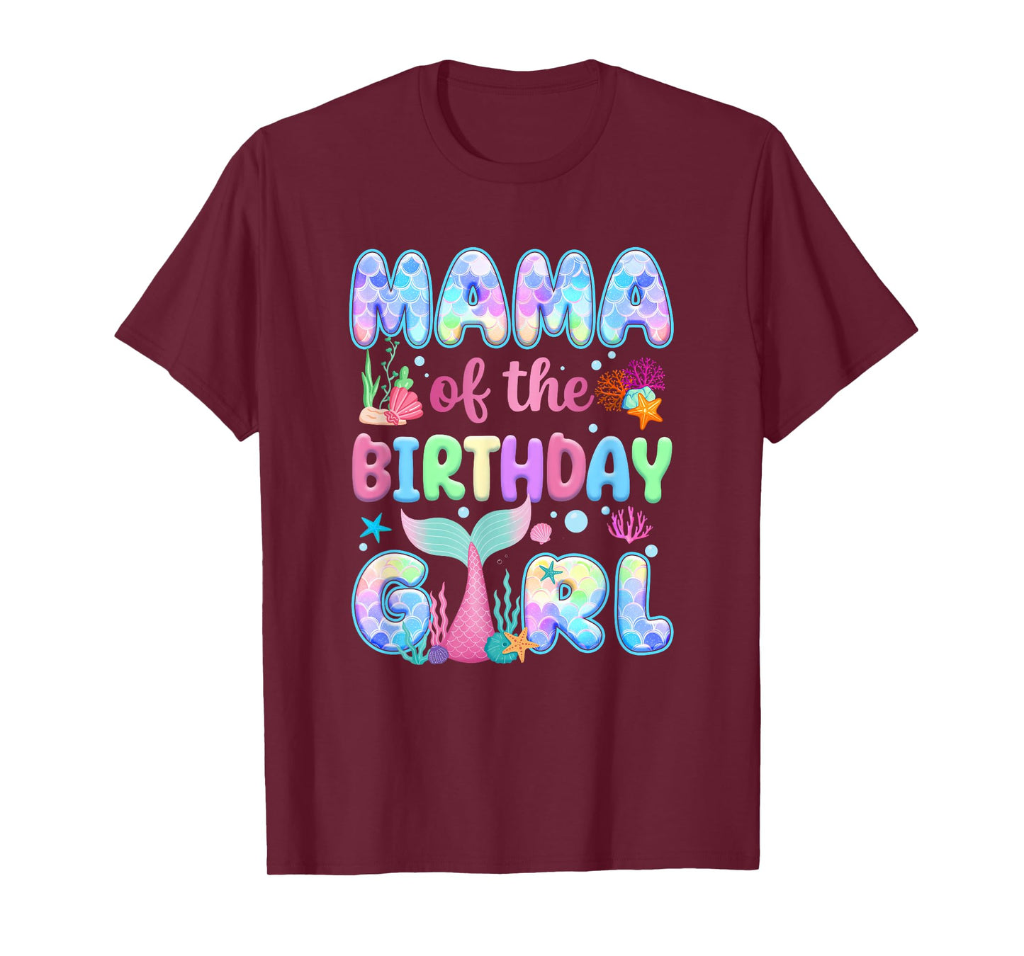 Mama Of The Birthday Mermaid Girl Family Matching Party T-Shirt