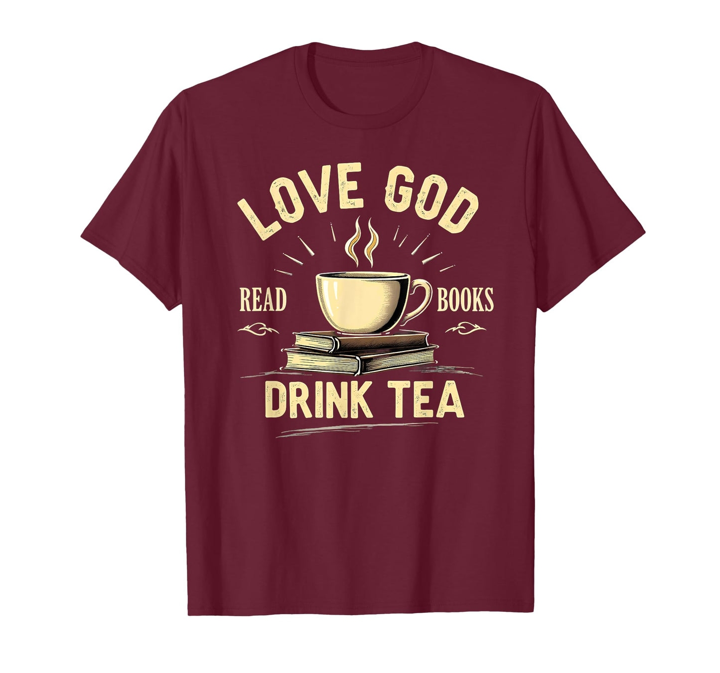 Christian Bookworm Love God Read Books Drink Tea T-Shirt