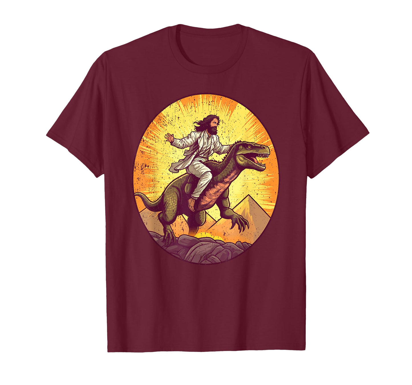 Jesus Riding T-Rex I Jesus Christ On Dinosaur T-Shirt