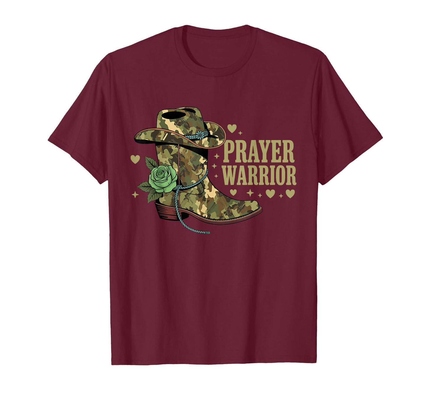 Boots Hat Prayer Warrior Faith God Jesus Christian Western T-Shirt