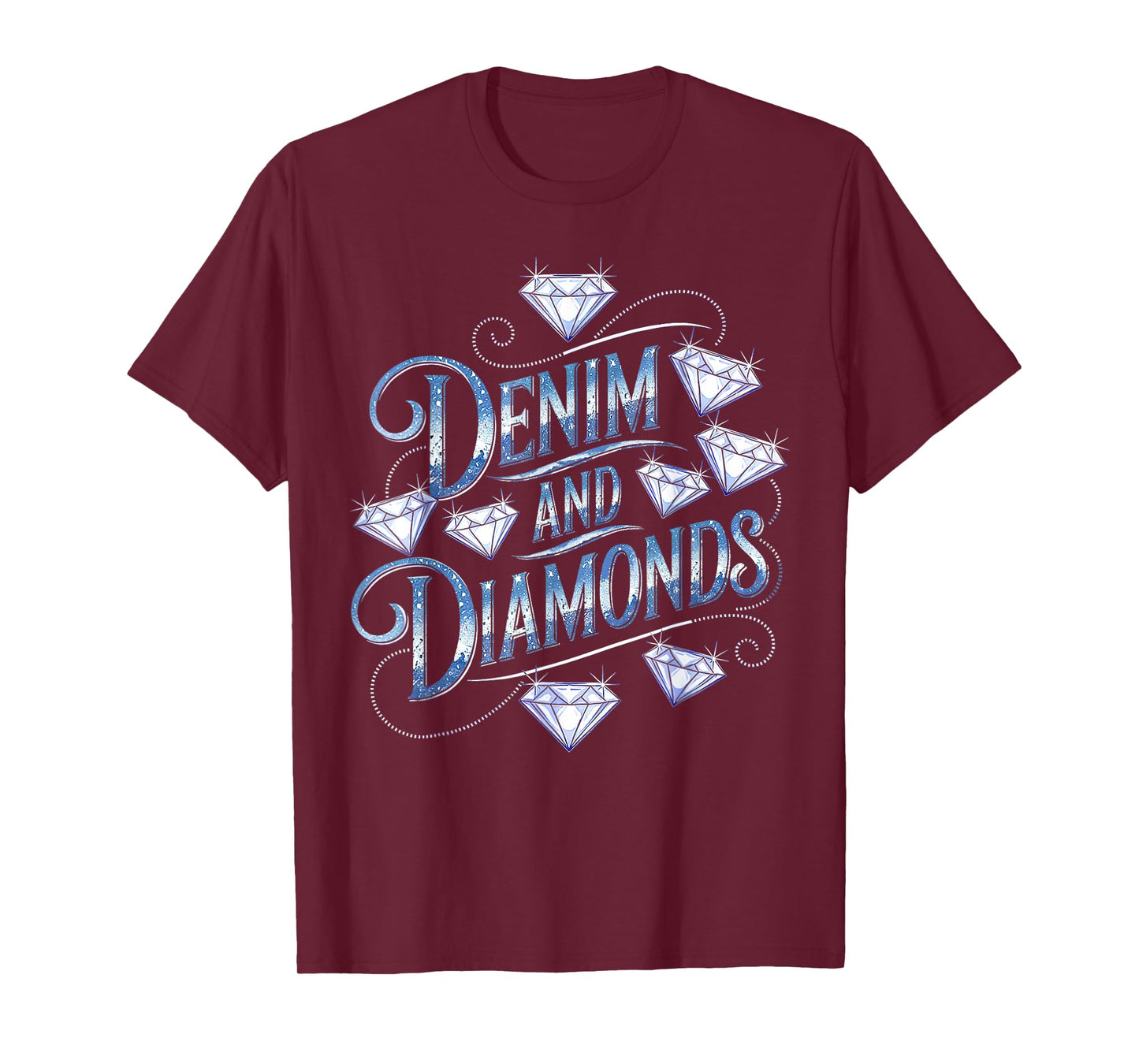 Denim and Diamonds Country Western Bachelorette Party Girl T-Shirt