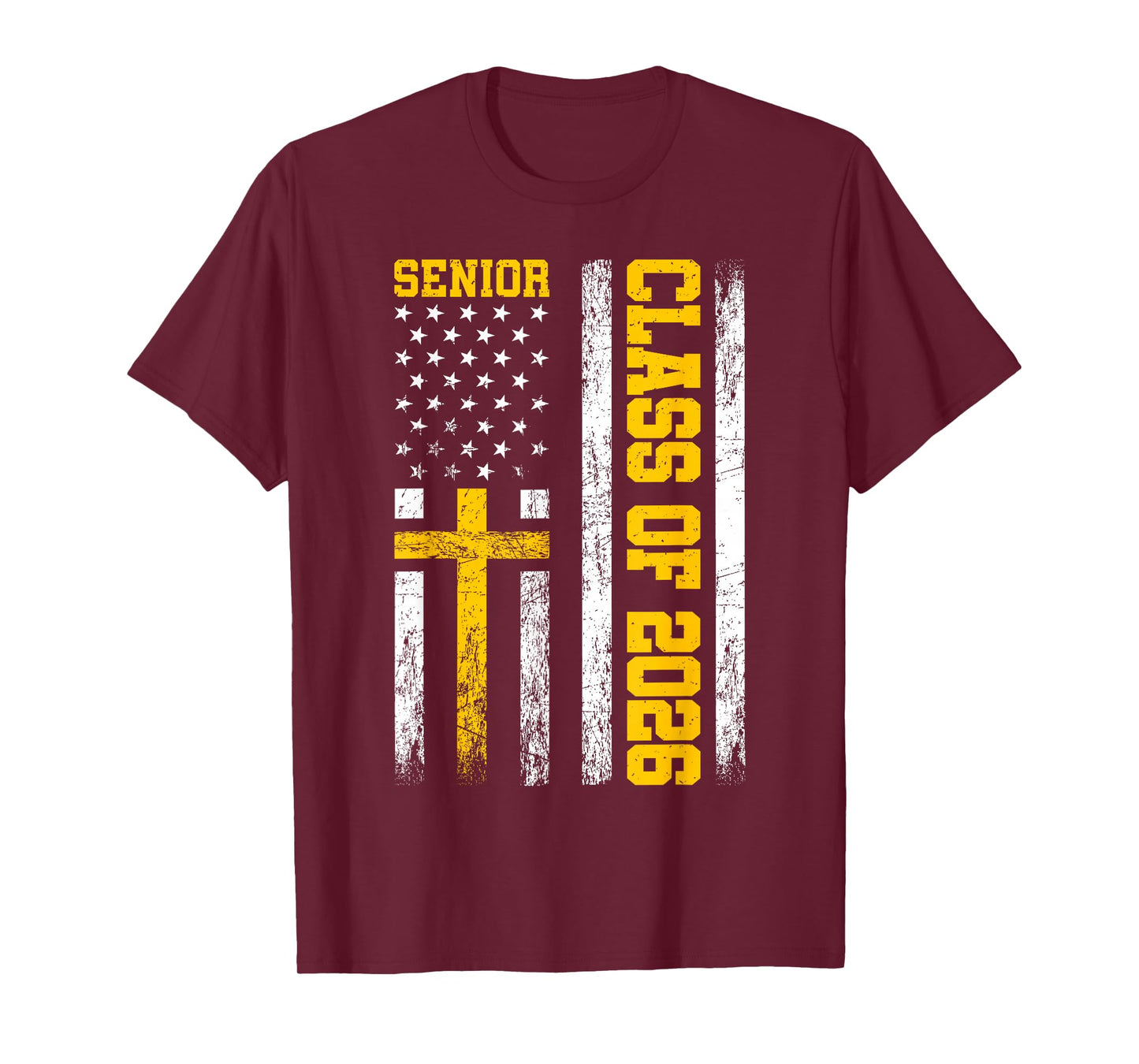 Senior Class of 2026 USA Flag Cross Christian Senior 2026 T-Shirt