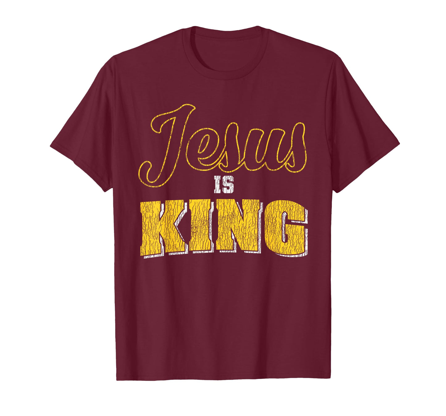 Vintage Jesus Is King Bible Quote Faith Religious Christian T-Shirt