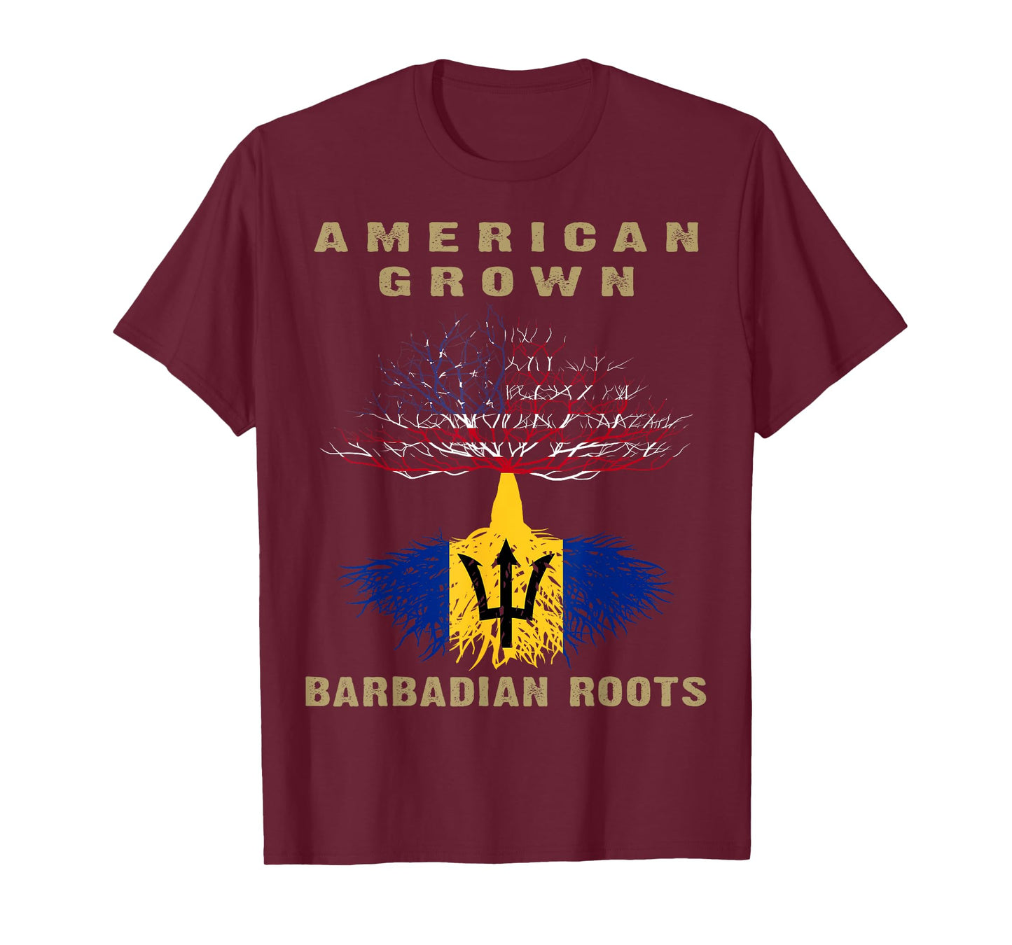 Barbados Bajan Barbadian Heritage Proud Half Barbadian Flag T-Shirt