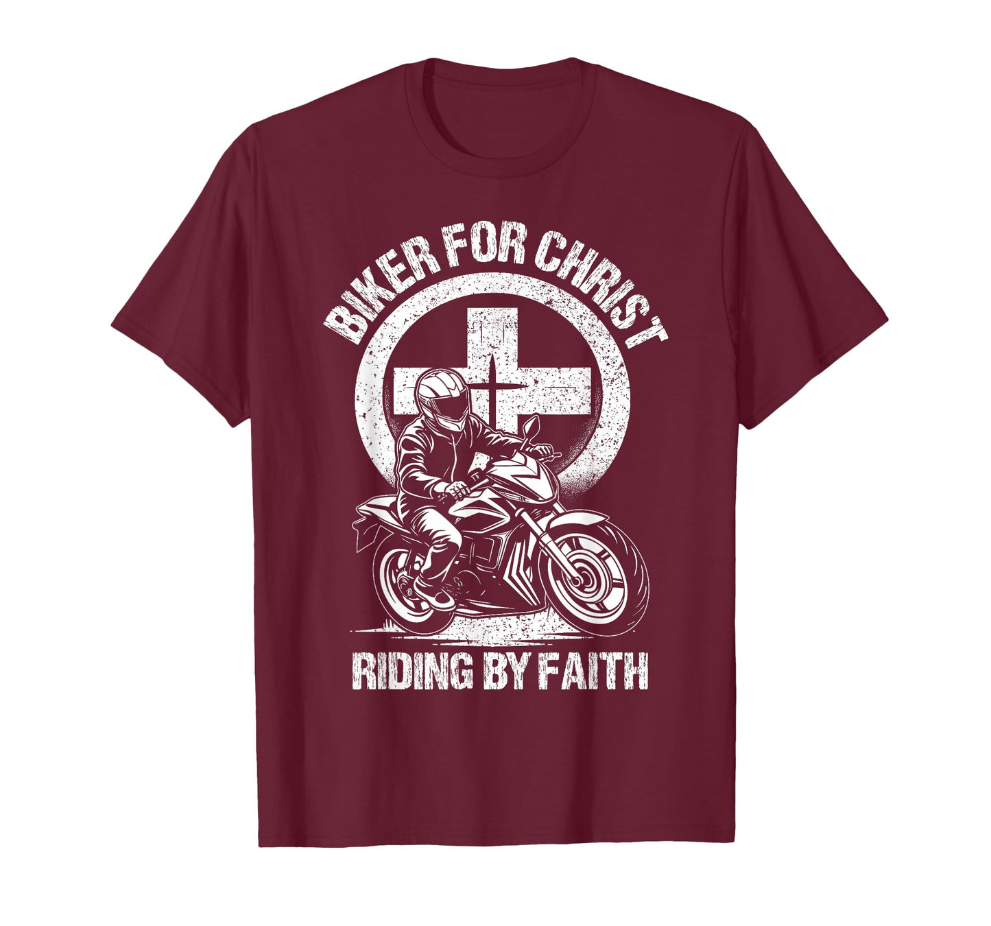 Biker For Christ Riding By Faith T-Shirt