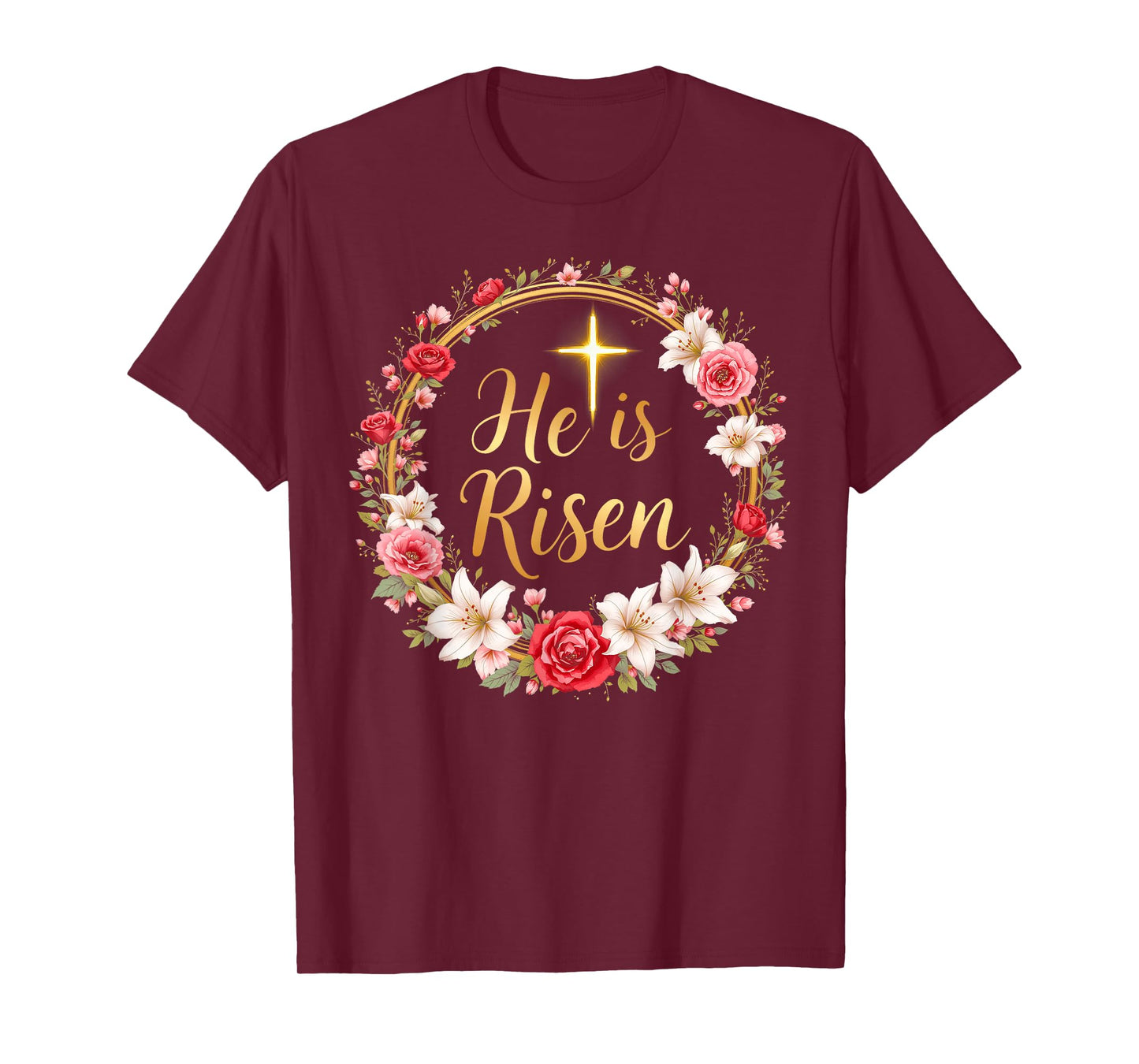 He Is Risen Jesus Christian Hapy Easter Girl Women Daughter T-Shirt