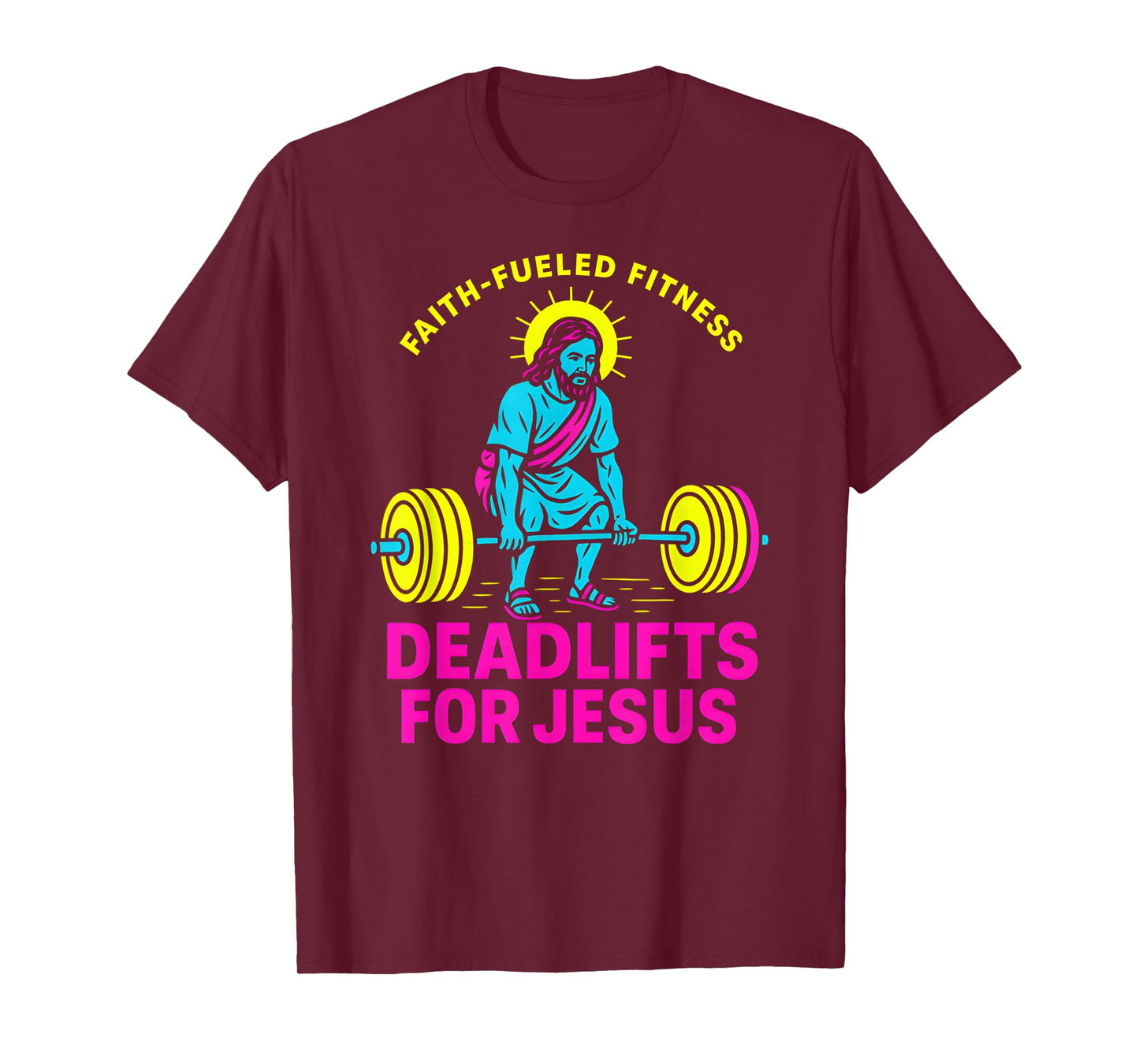 Christian Fitness Deadlifts for Jesus Cool Mens Religious T-Shirt