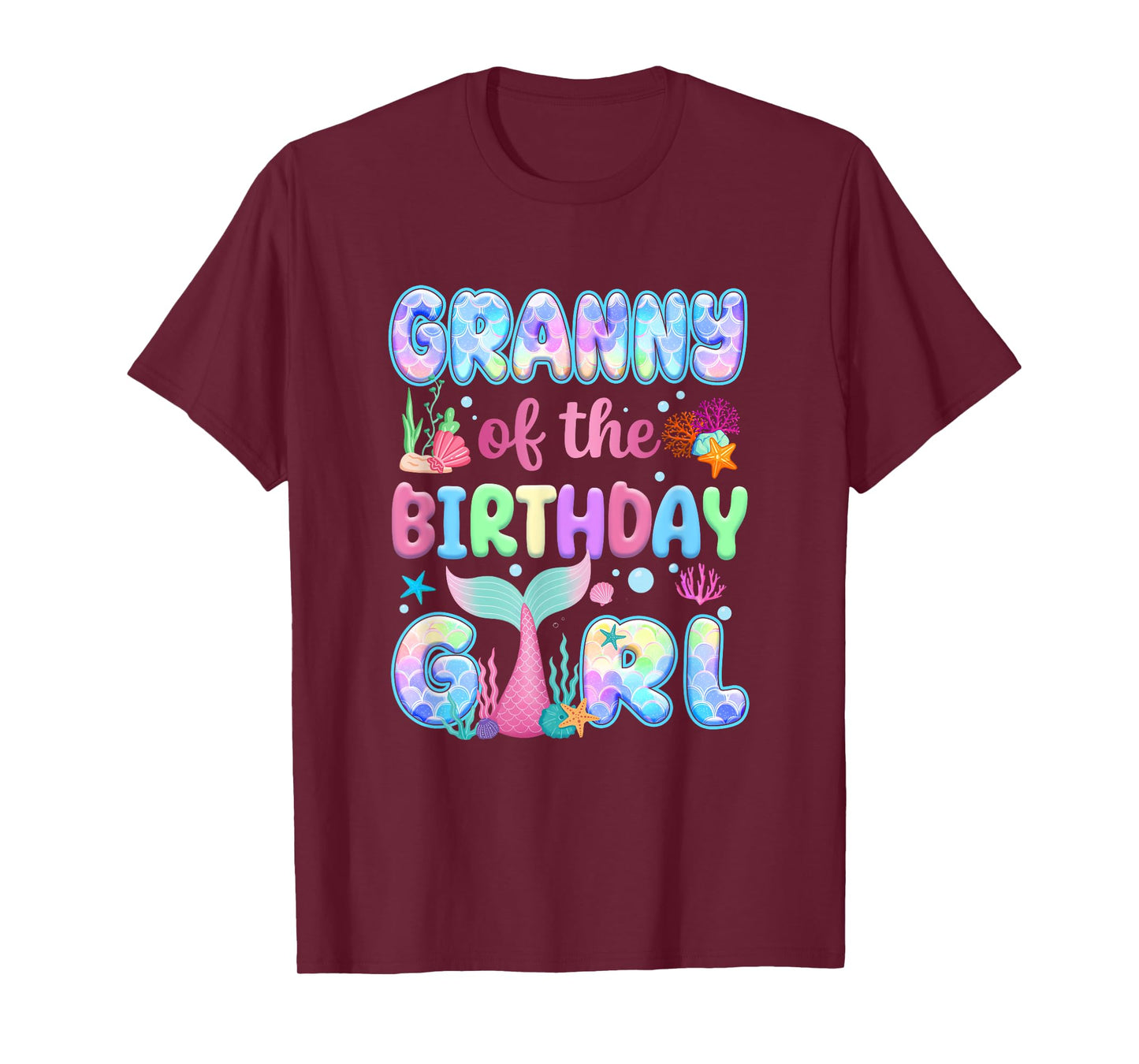 Granny Of The Birthday Mermaid Girl Family Matching Party T-Shirt