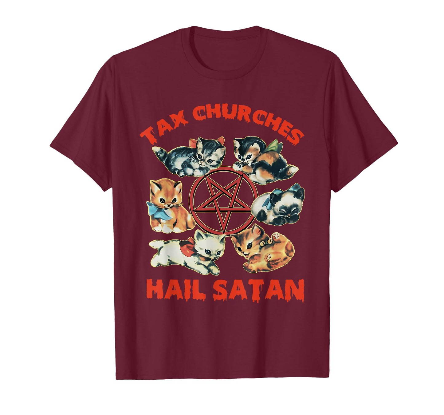 Tax Churches Hail Satan Funny Design T-Shirt