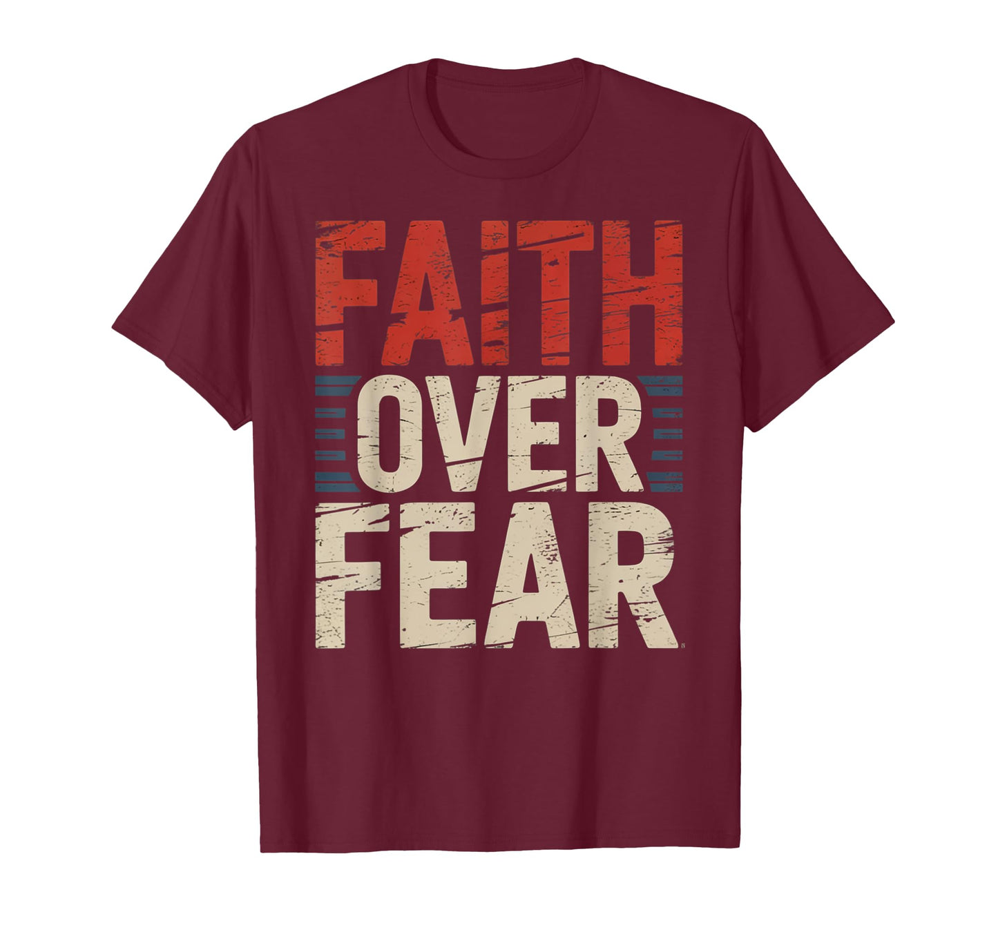 America Pride US Flag Faith Over Fear Prayer T-Shirt