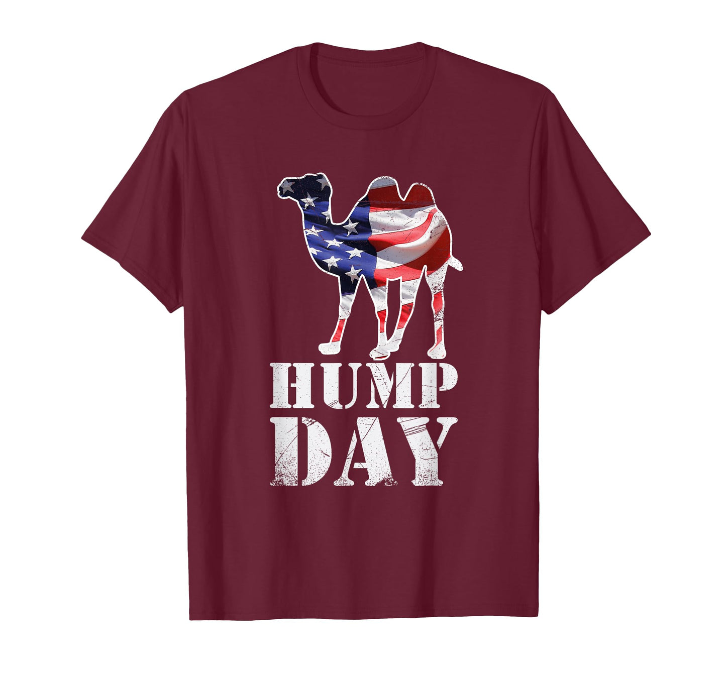 Hump Day American Flag Camel Themed Illustration Art Designe T-Shirt for Women Kids Men