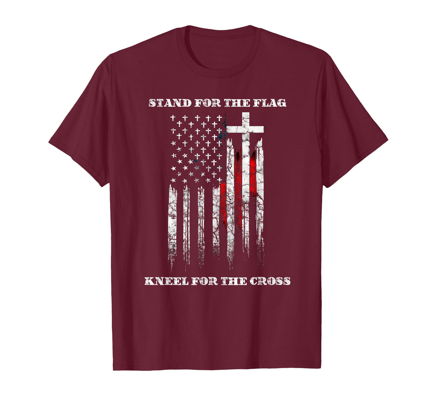 Stand For The Flag Kneel For The Cross Christian Faith Jesus T-Shirt