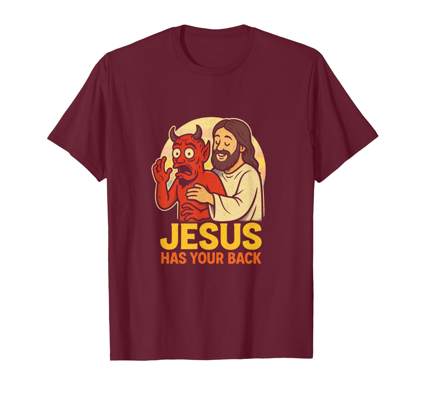 Jesus Has Your Back - Jesus Jiu Jitsu Retro T-Shirt