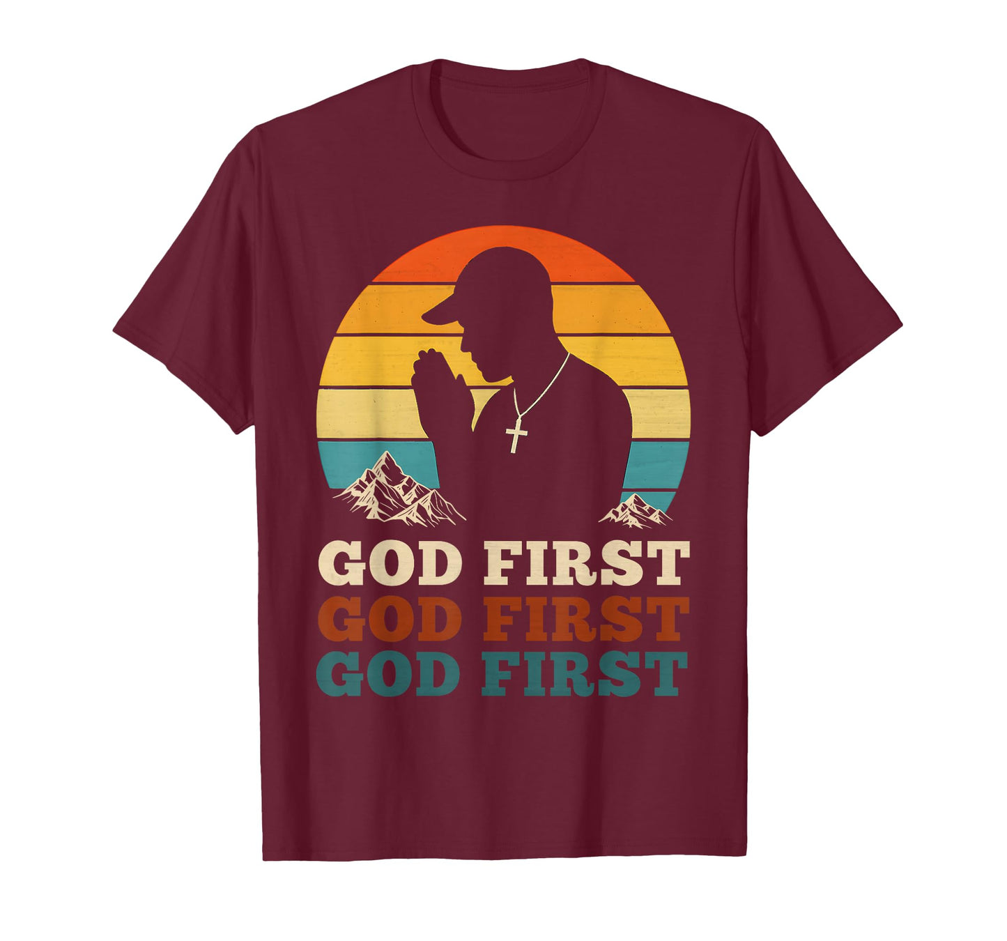 God First Vintage Christian Teenagers Hip Hop Praying Church T-Shirt