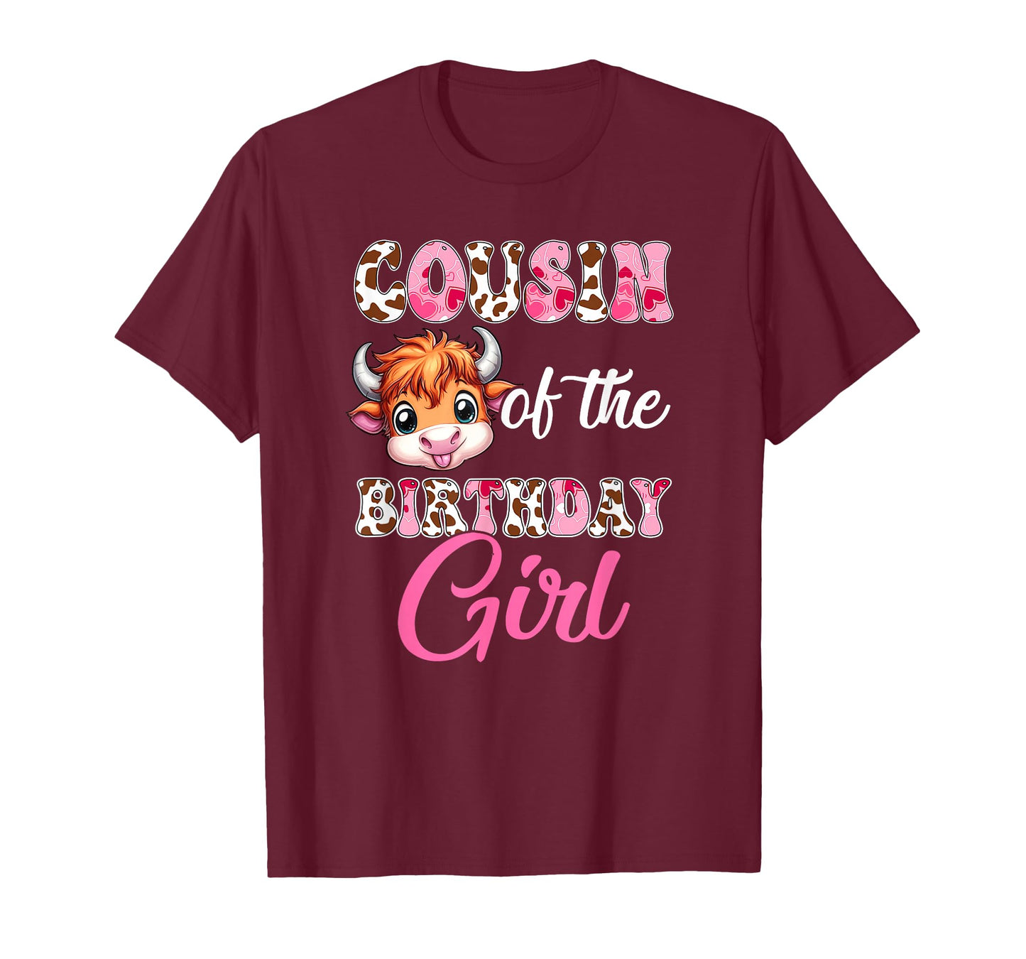 Cousin Of The Birthday Girl Highland Cow Farm 1St Birthday T-Shirt