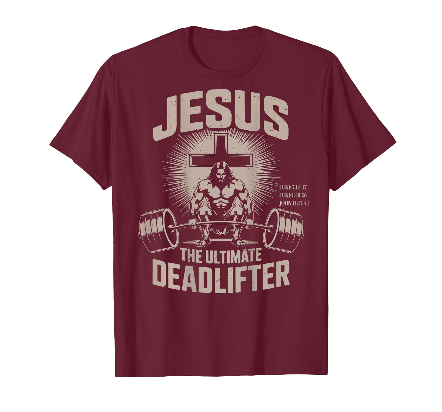 Jesus The Ultimate Deadlifter Muscle Kid Funny Christian Gym T-Shirt
