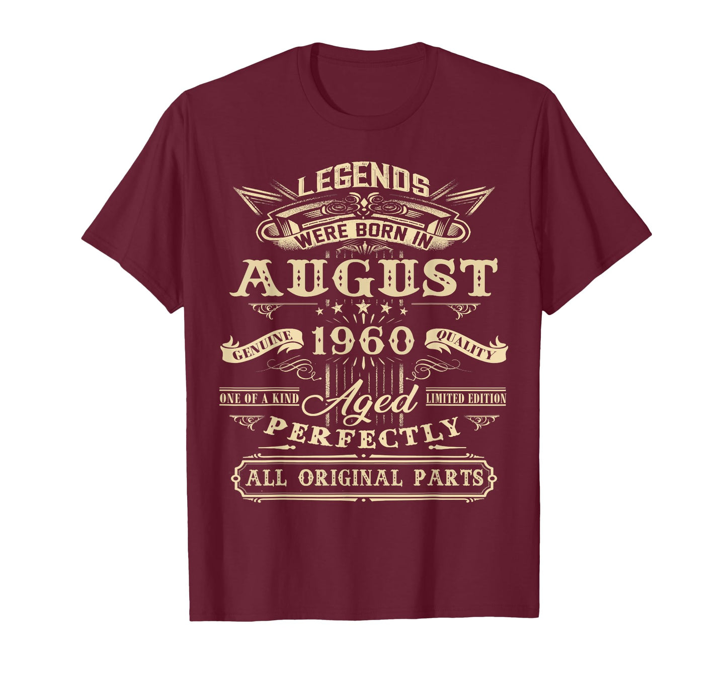 Legend Born In August 1960 65th Birthday Tee 65 Years Old T-Shirt