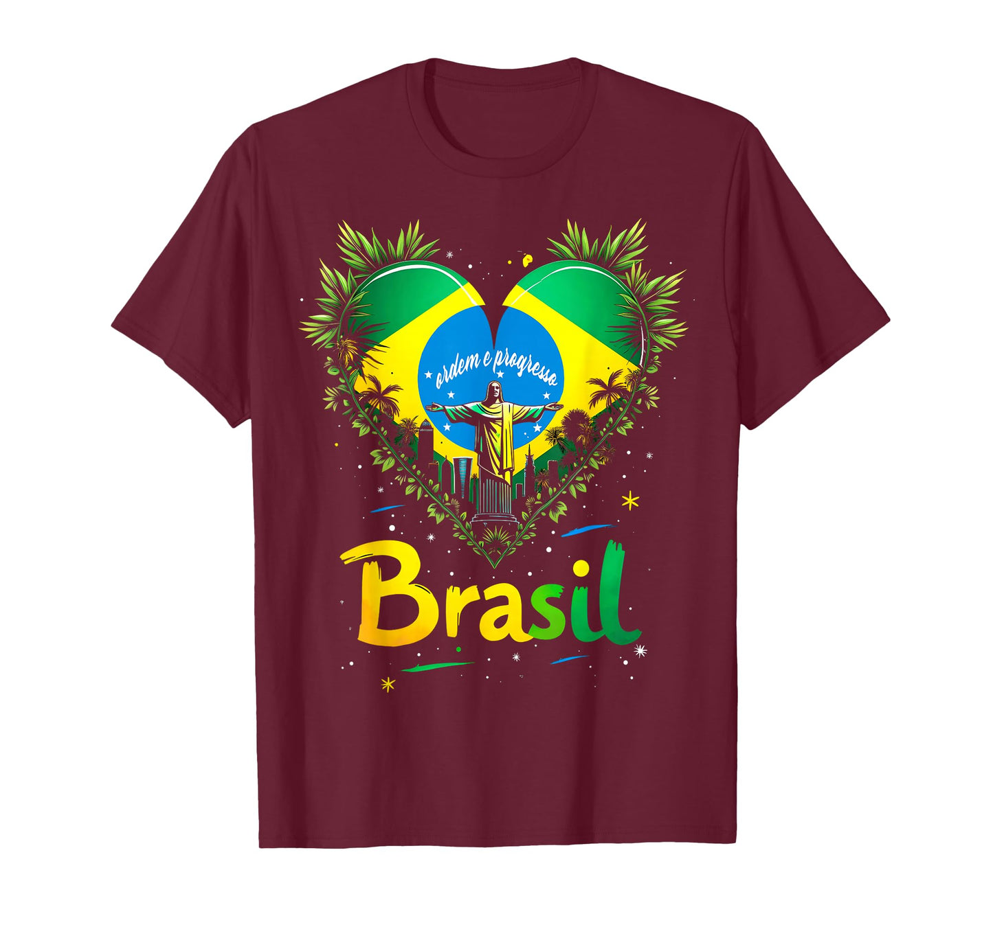 Brazil Flag Heart T-Shirt