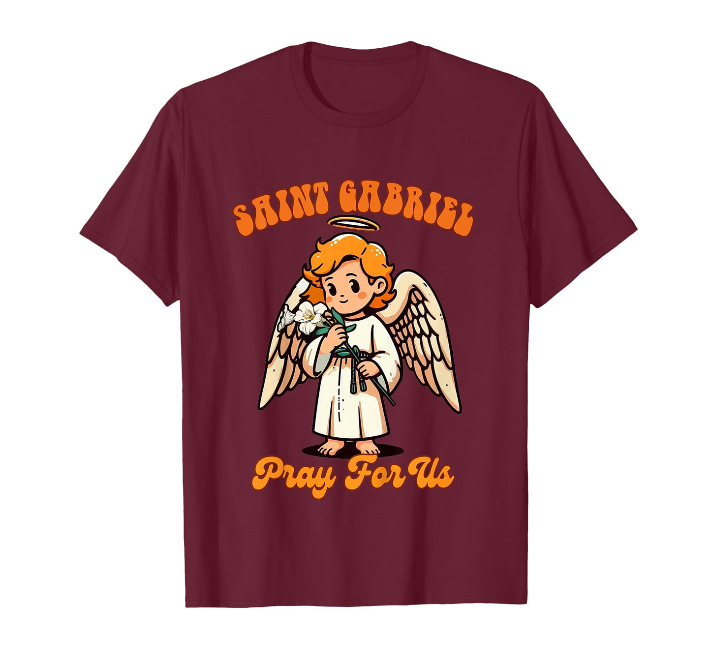 Kids Christian Religious Baby Prayer Saint Gabriel Pray For Us T-Shirt
