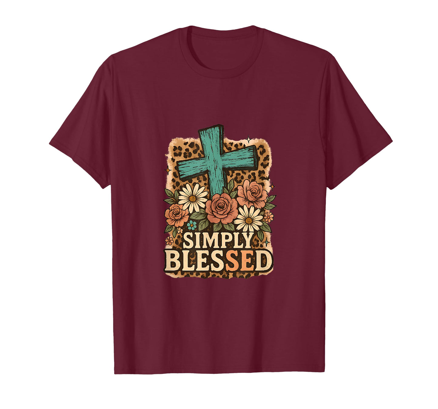 Simply Blessed Cute Christian Faith Gift Motivational Quote T-Shirt