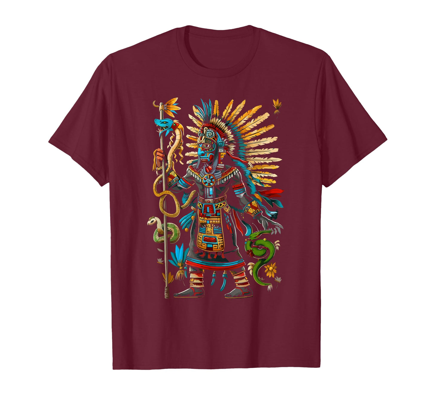 Aztec God Aztec Culture Mayan Indigenous Tlaloc Statue T-Shirt