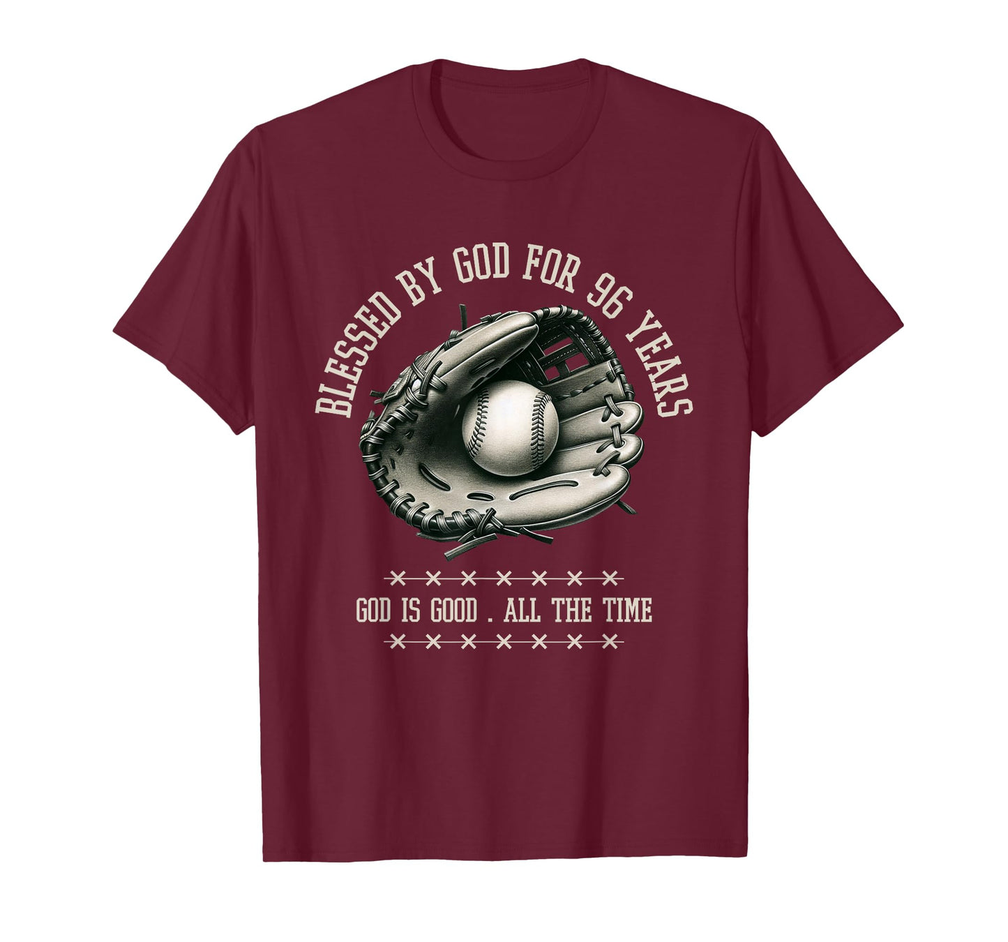 Blessed by God for 96 Years Old Baseball 96th Birthday Gifts T-Shirt