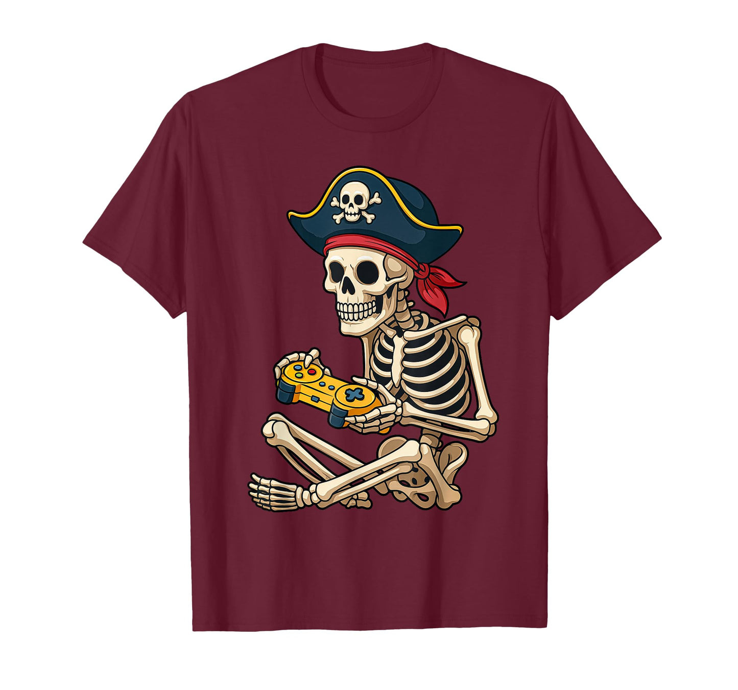 Halloween Shirts Gamer Skeleton Pirate Halloween Kids Boys T-Shirt