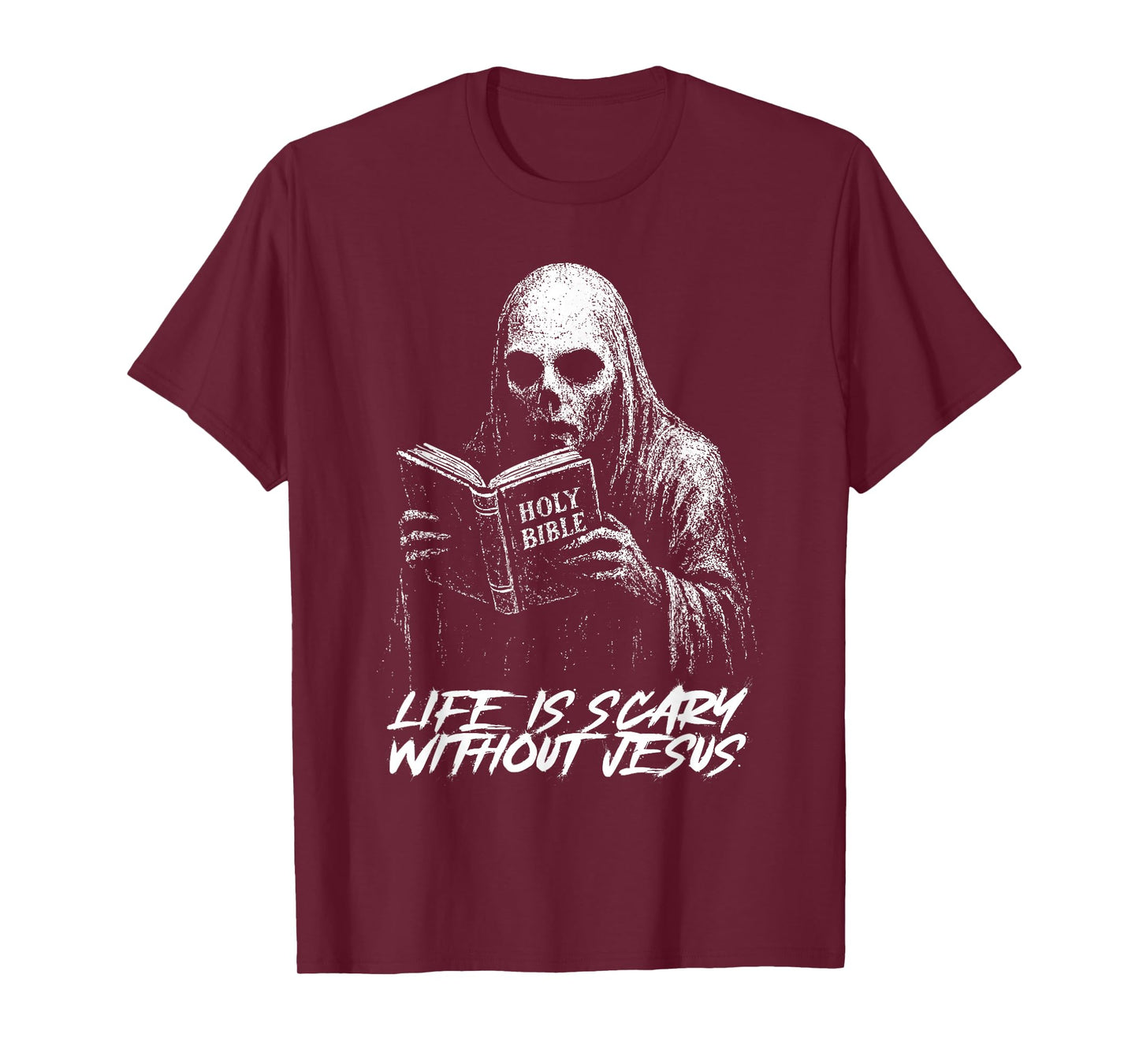 Life is Scary Without Jesus Christian Appropriate Halloween T-Shirt