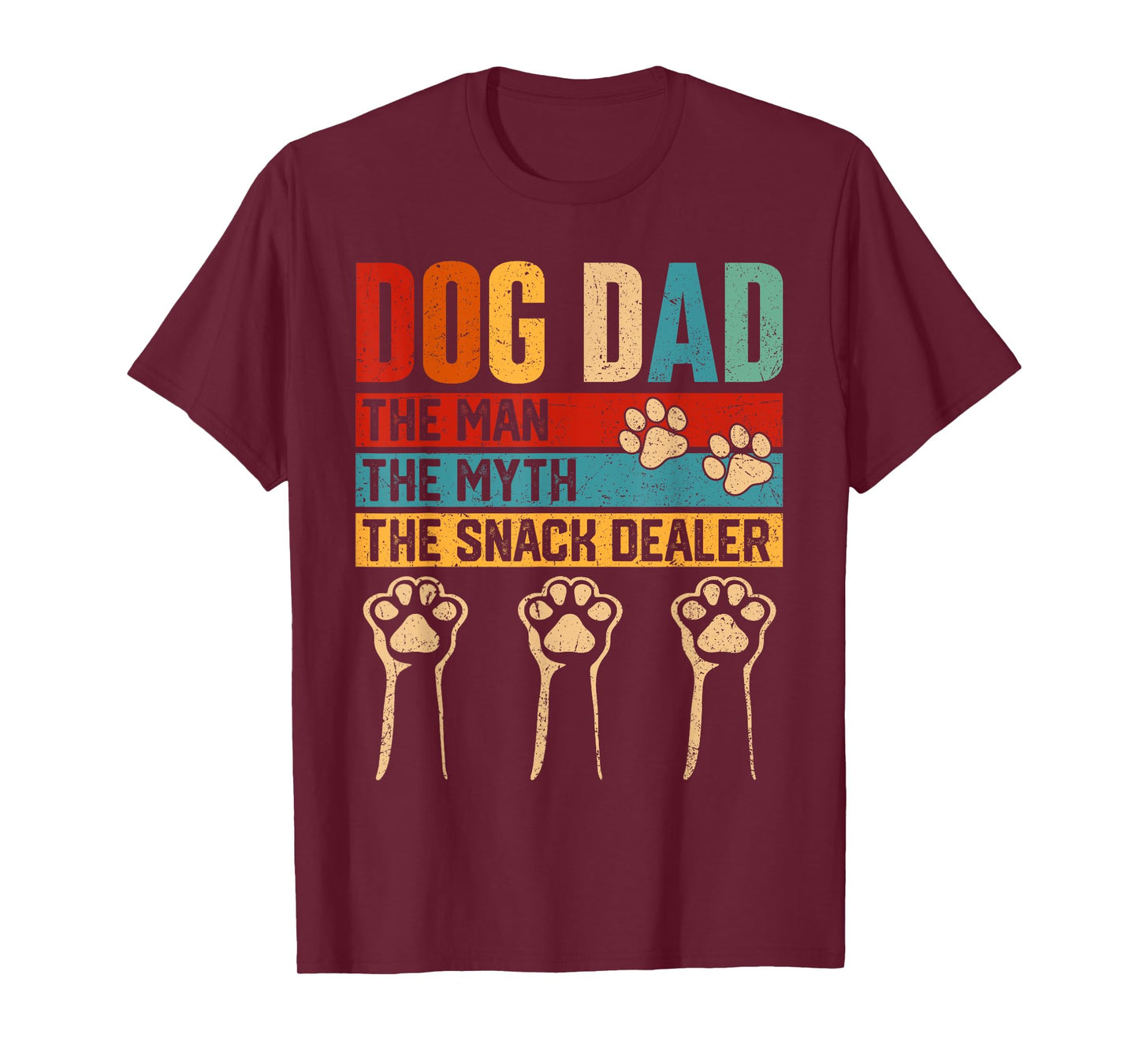 Vintage Dog Dad The Man Myth Snack Dealer Funny Fathers Day T-Shirt