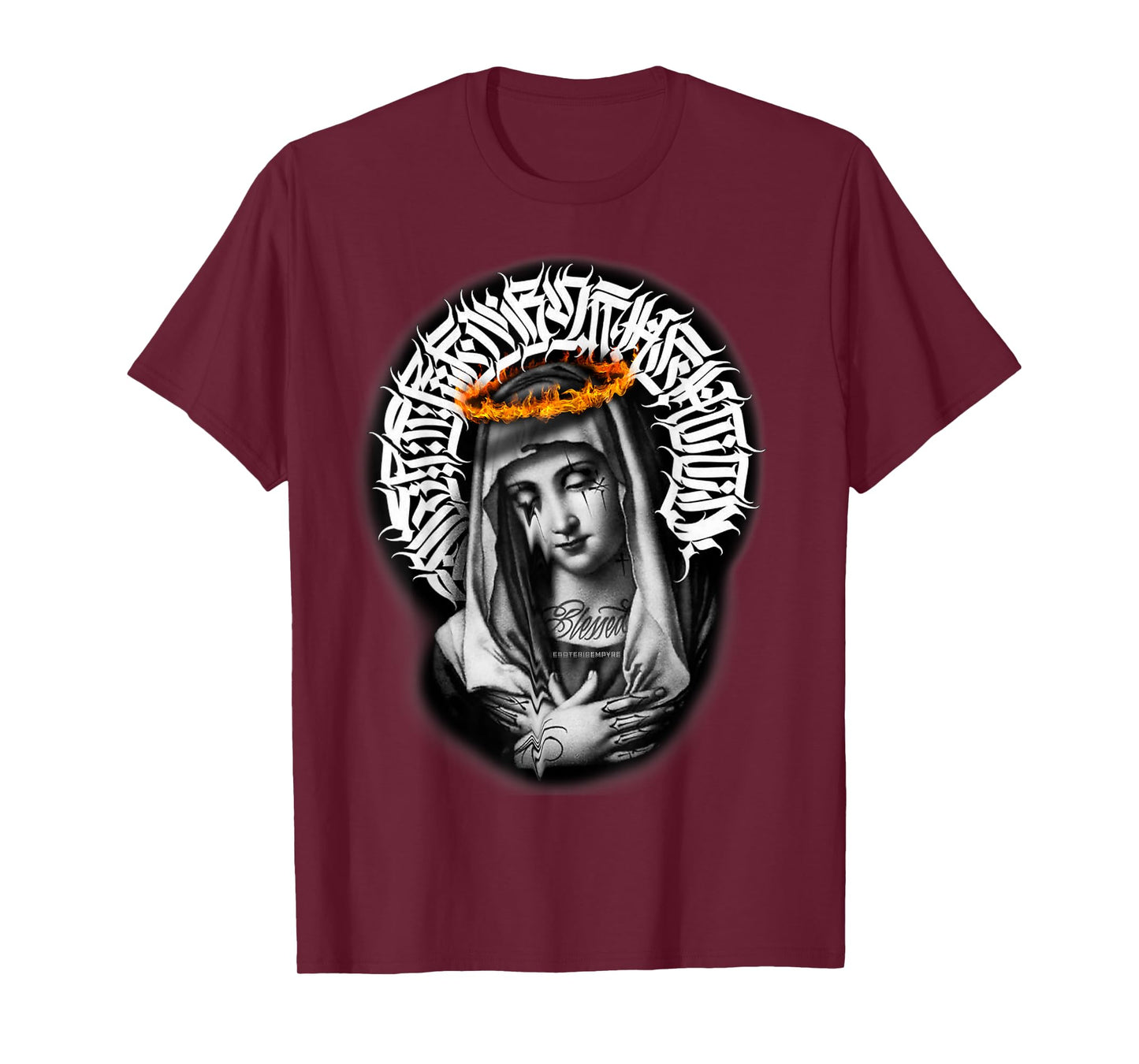 Mother Mary Tattoo Blessed Pray Gothic T-Shirt