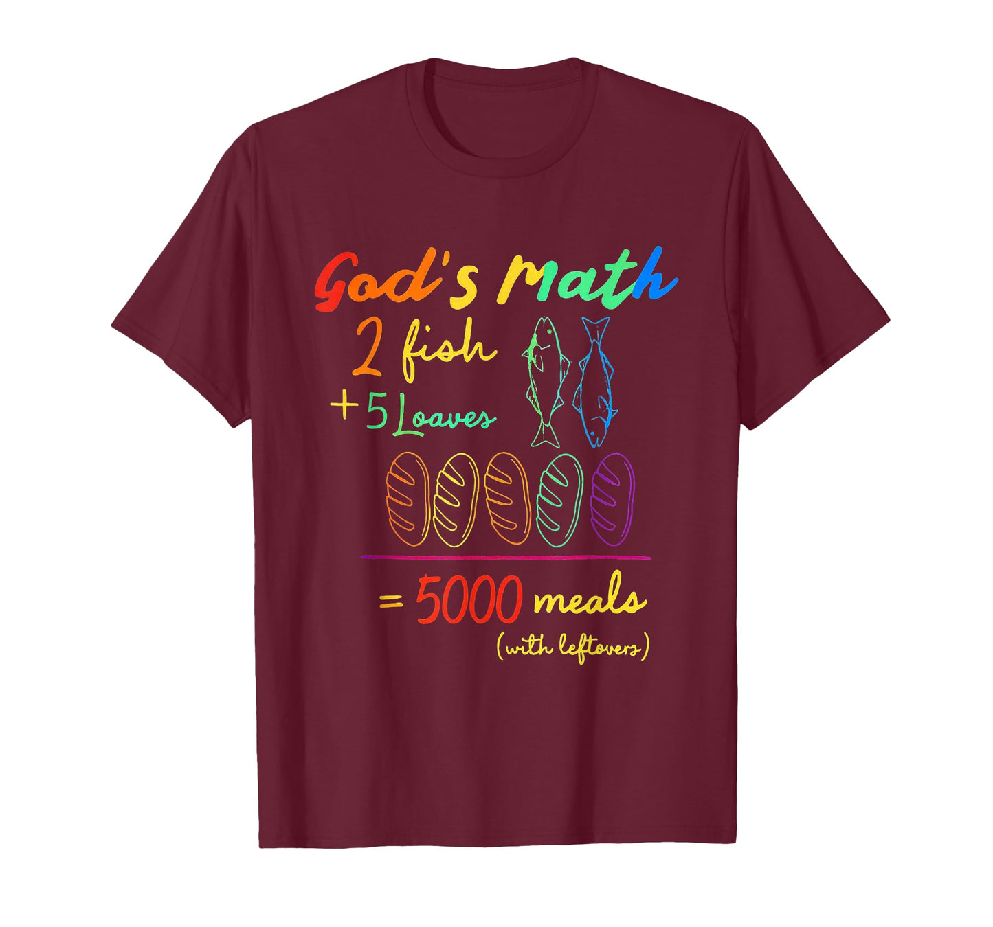 2 Fishes 5 Breads Jesus Feeds The 5000 Christian LGBT T-Shirt