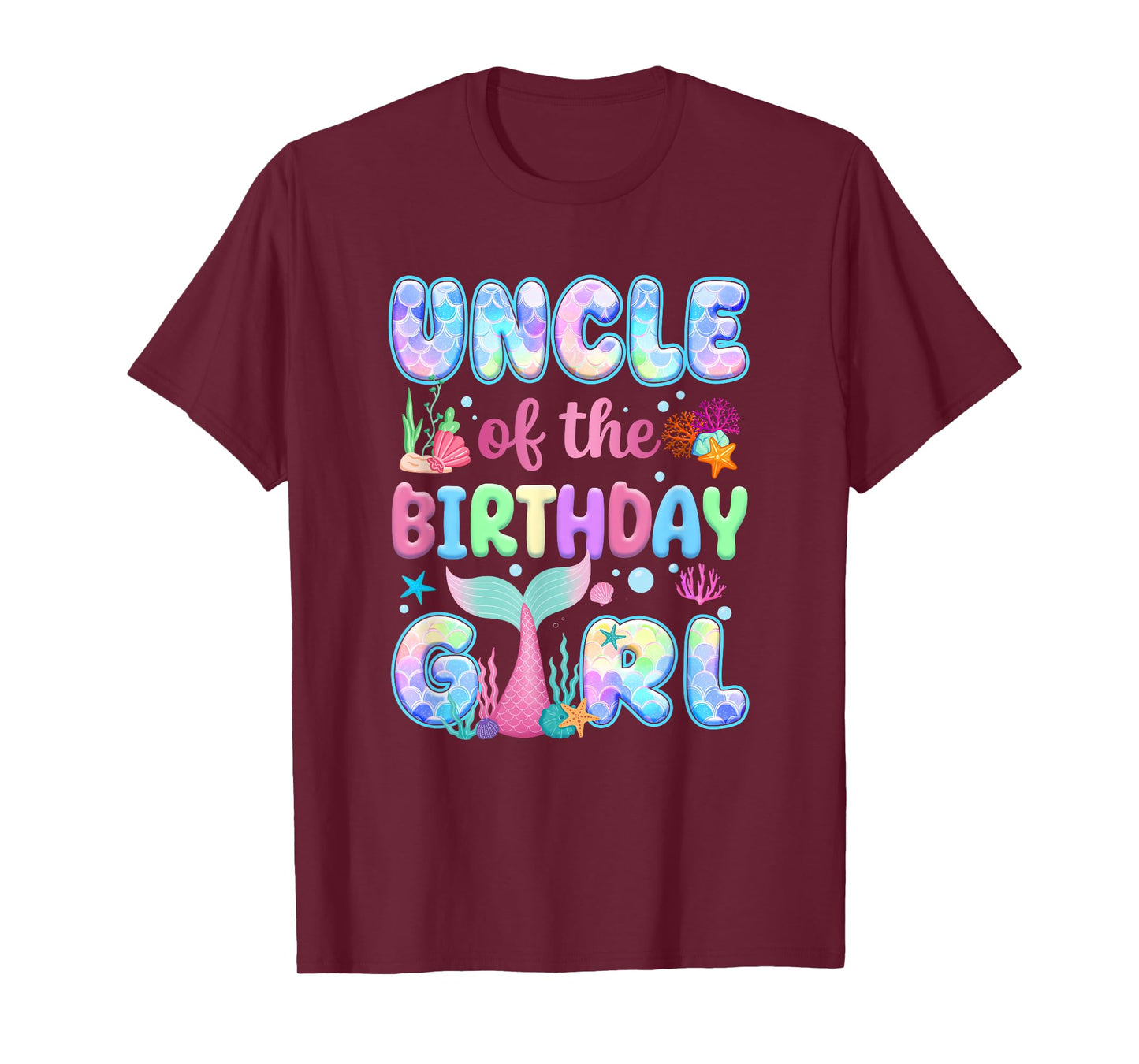 Uncle Of The Birthday Mermaid Girl Family Matching Party T-Shirt