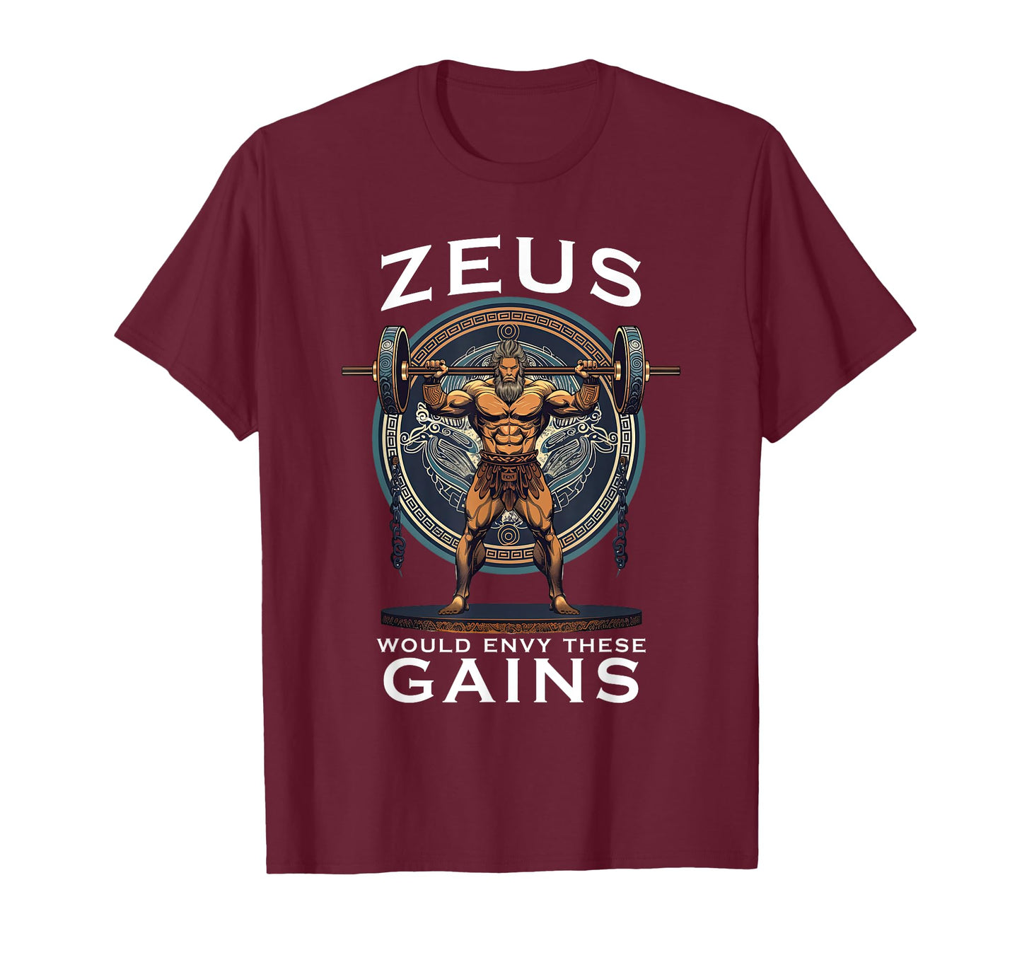 Funny Bodybuilding Muscle Gain Humor Greek God Zeus T-Shirt