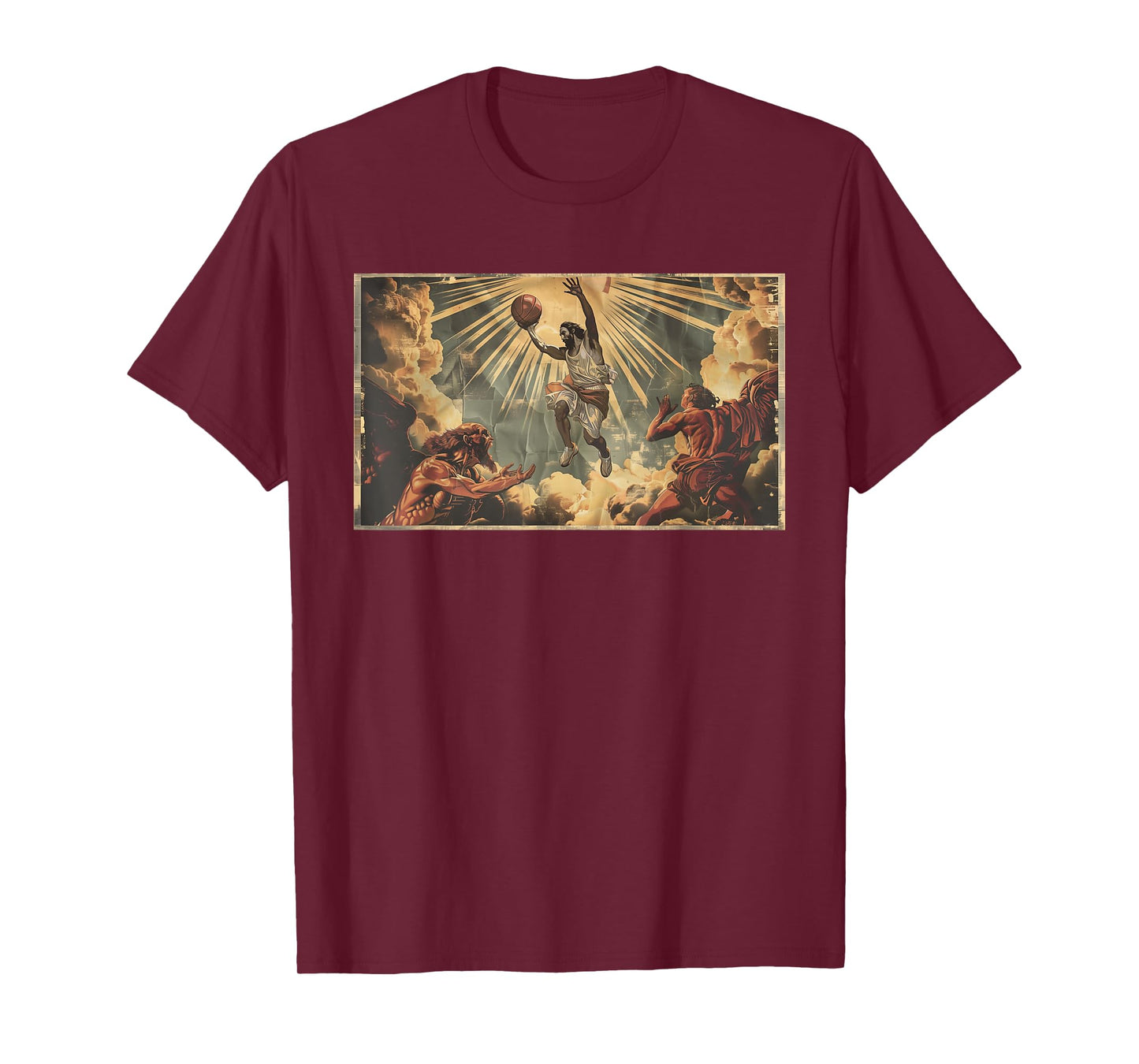 Funny Jesus Dunking Over The Devil Christian T-Shirt