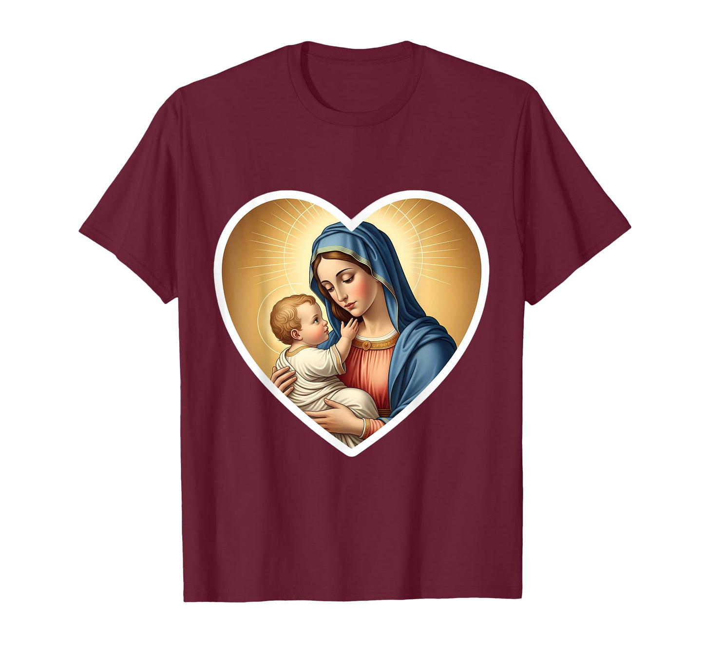 Saint Mary with Baby Jesus Christ Santa Maria Panagia Icon T-Shirt