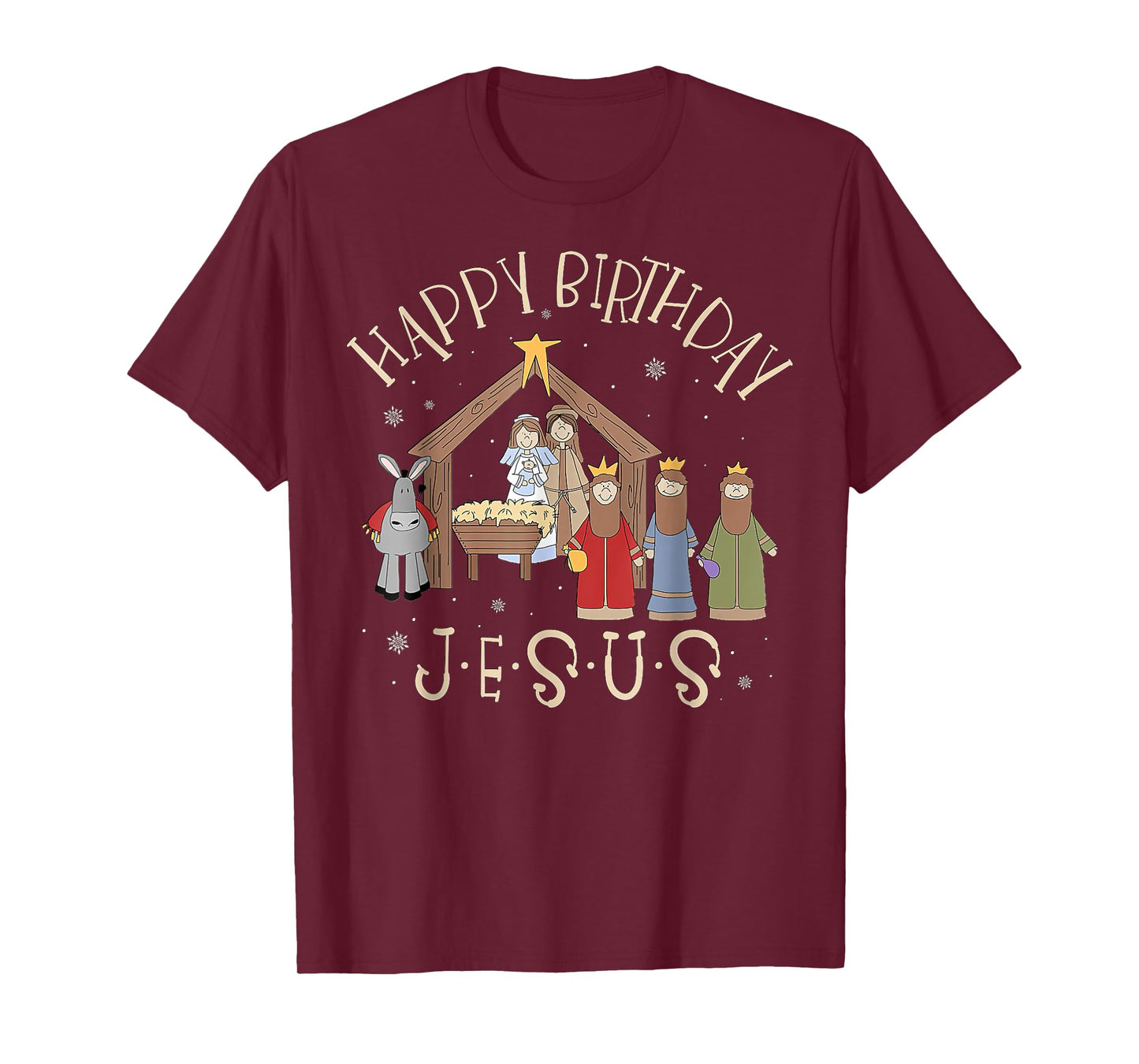 Happy Birthday Jesus Christmas Nativity Christian T-Shirt