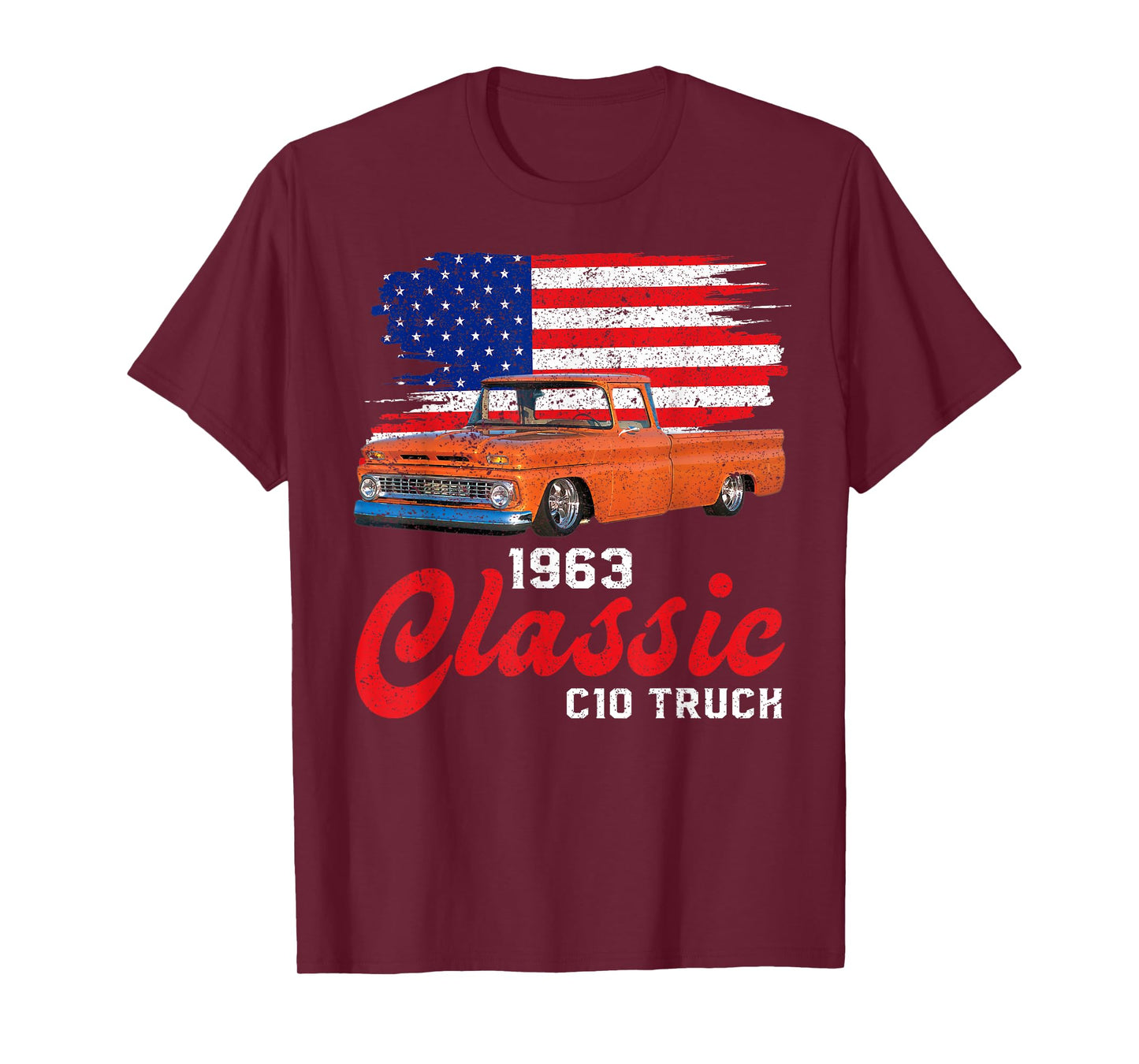 1963 63 c10 truck American Flag T-Shirt