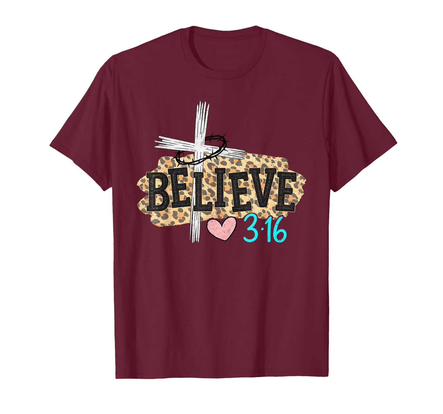 Jesus Believe Christian Cross God Faith Bible Religious Pray T-Shirt