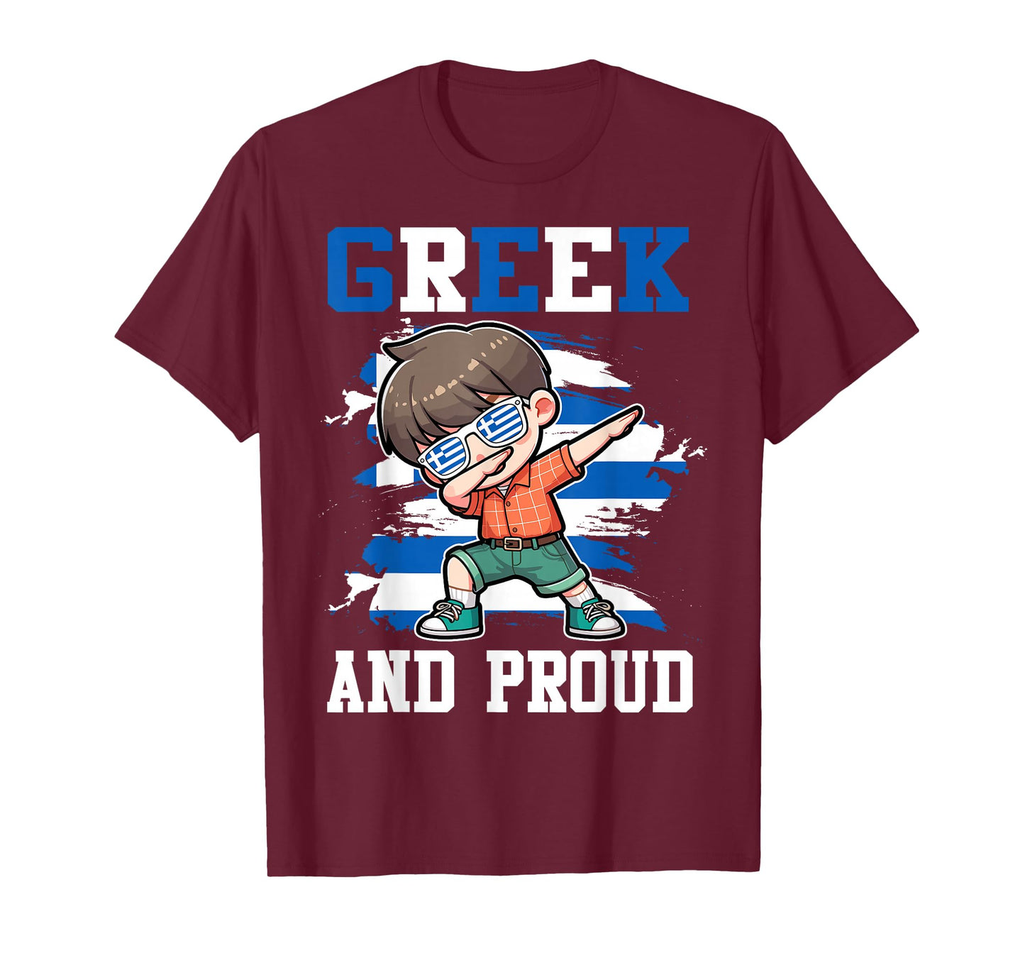 Greek And Proud Greek Boy Greece Flag T-Shirt