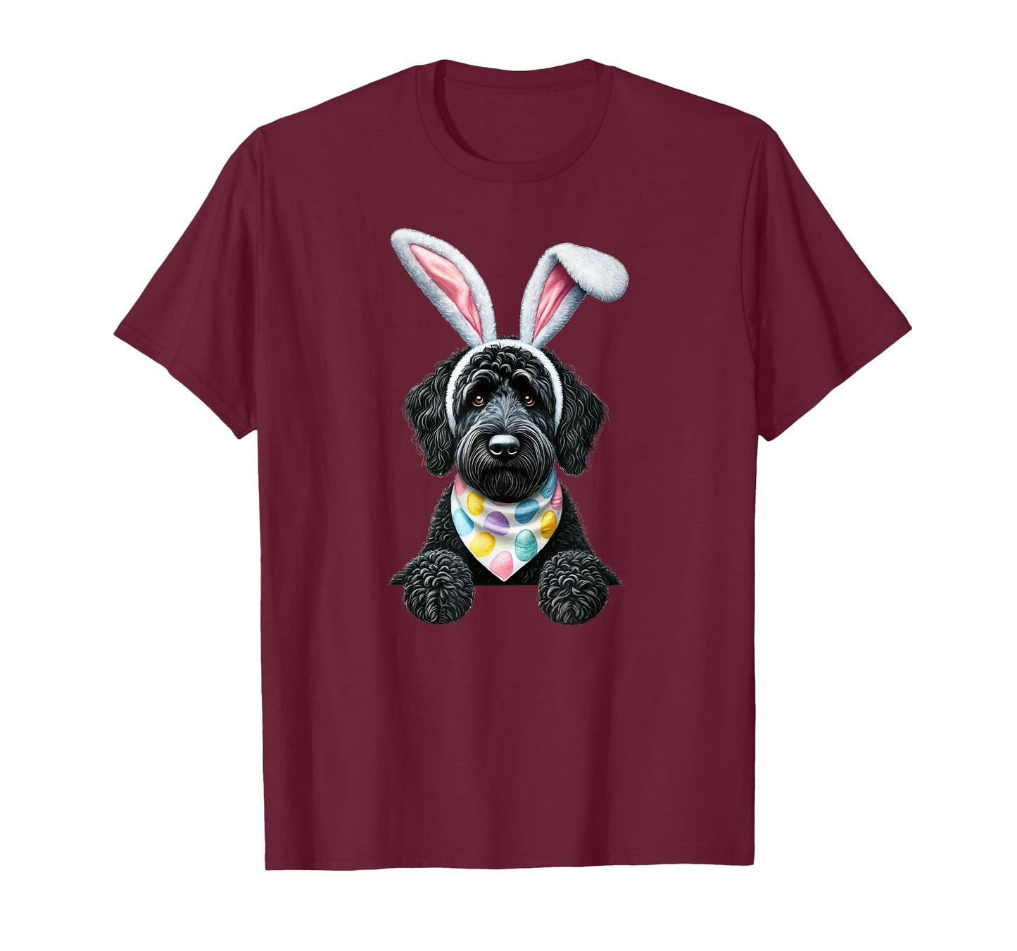 Easter Dog Bunny Spring Goldendoodle Dog Easter Egg Hunting T-Shirt