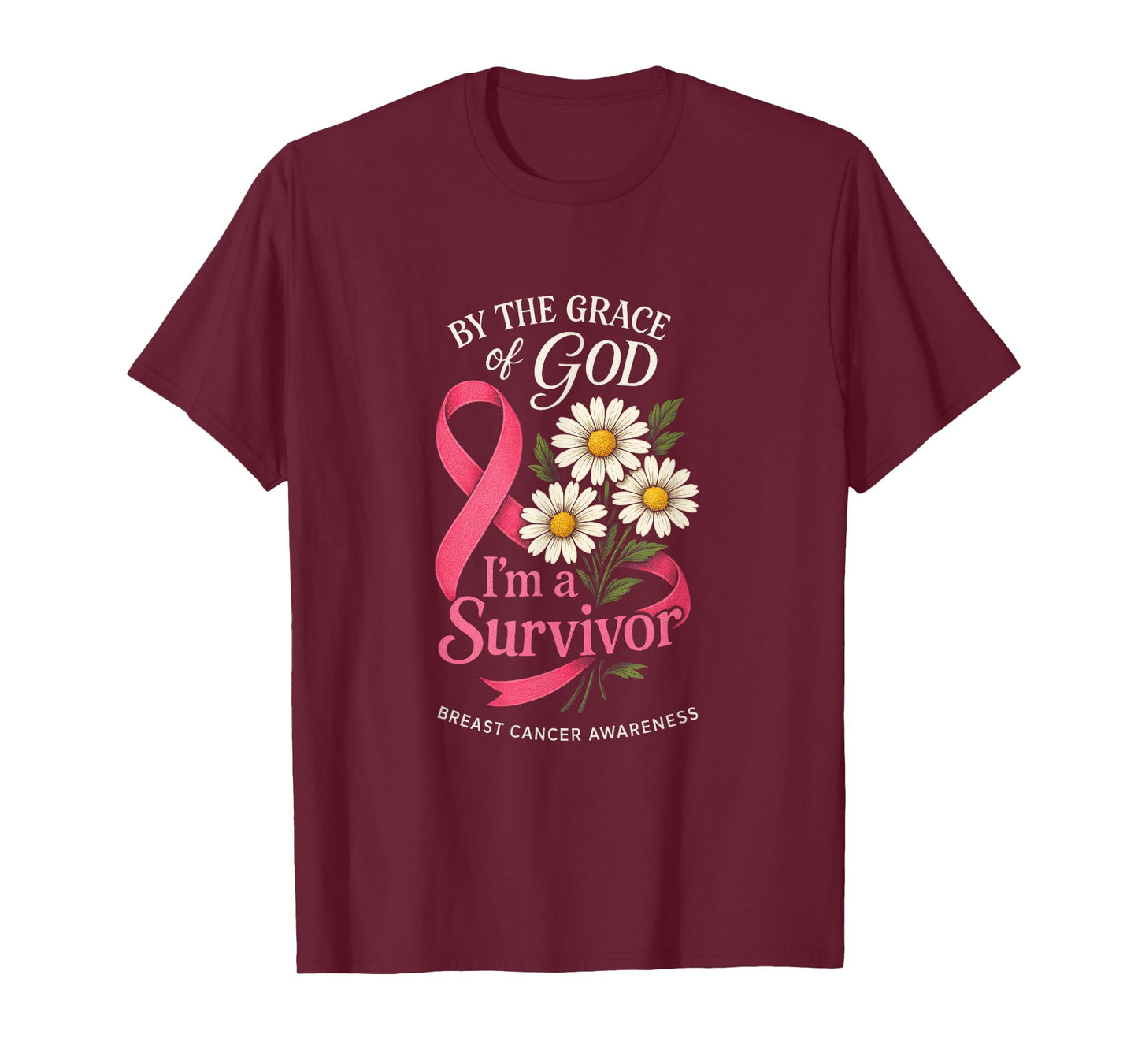 by The Grace of God - Breast Cancer Awareness T-Shirt