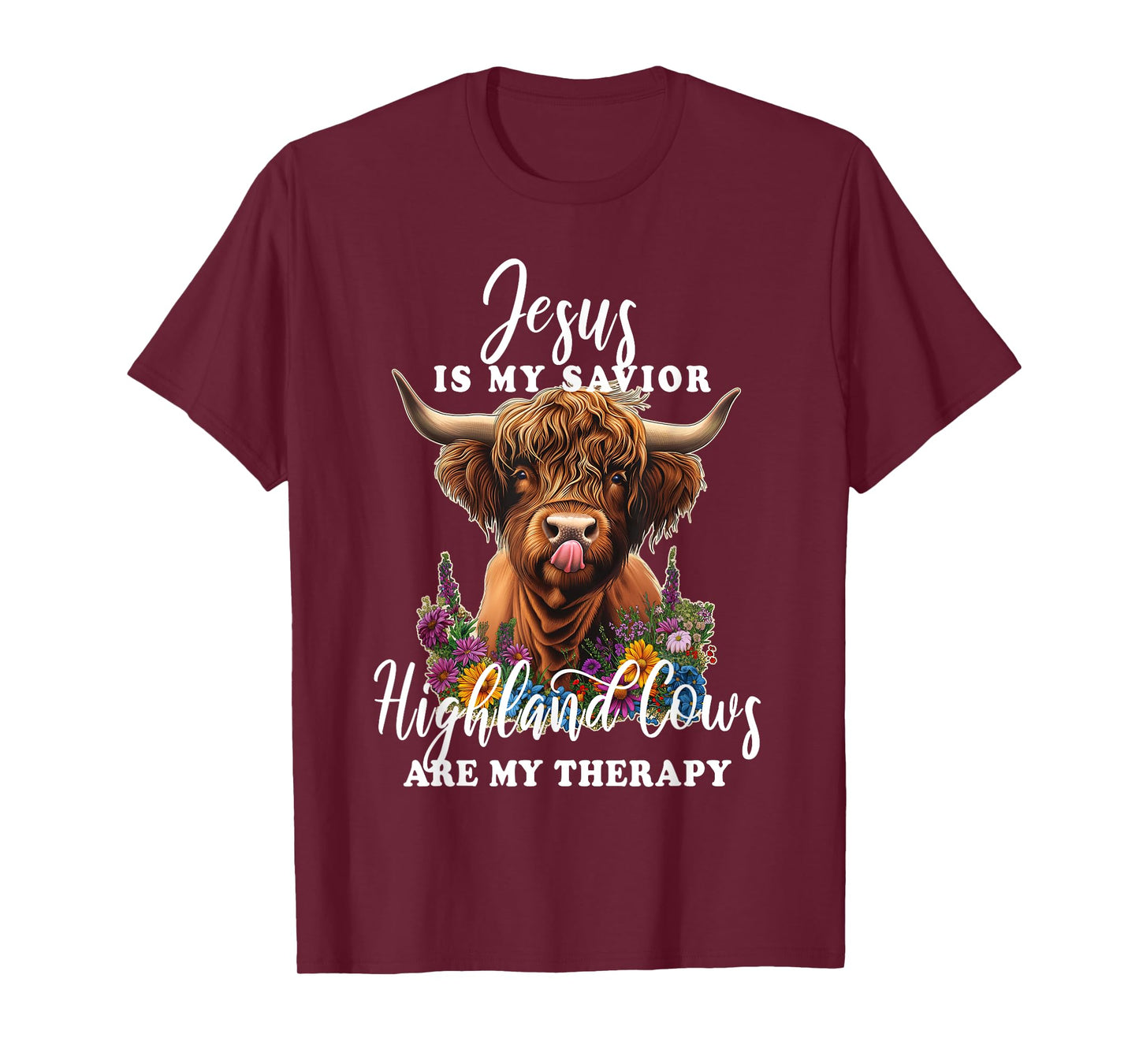 Highland Cow Jesus Christian Religious Highland Cow T-Shirt
