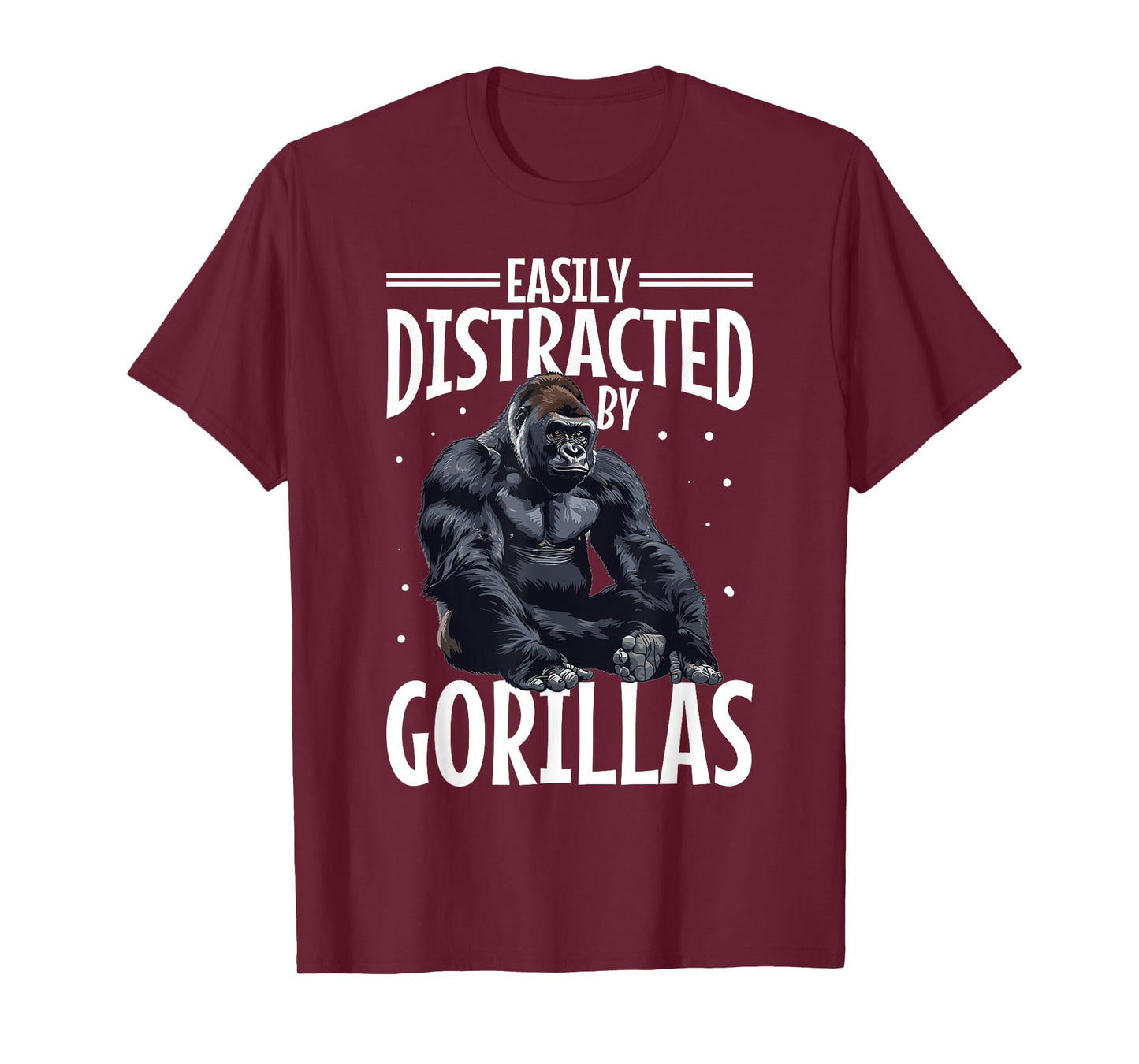 Funny Gorilla Animal Easily Distracted By Gorillas T-Shirt
