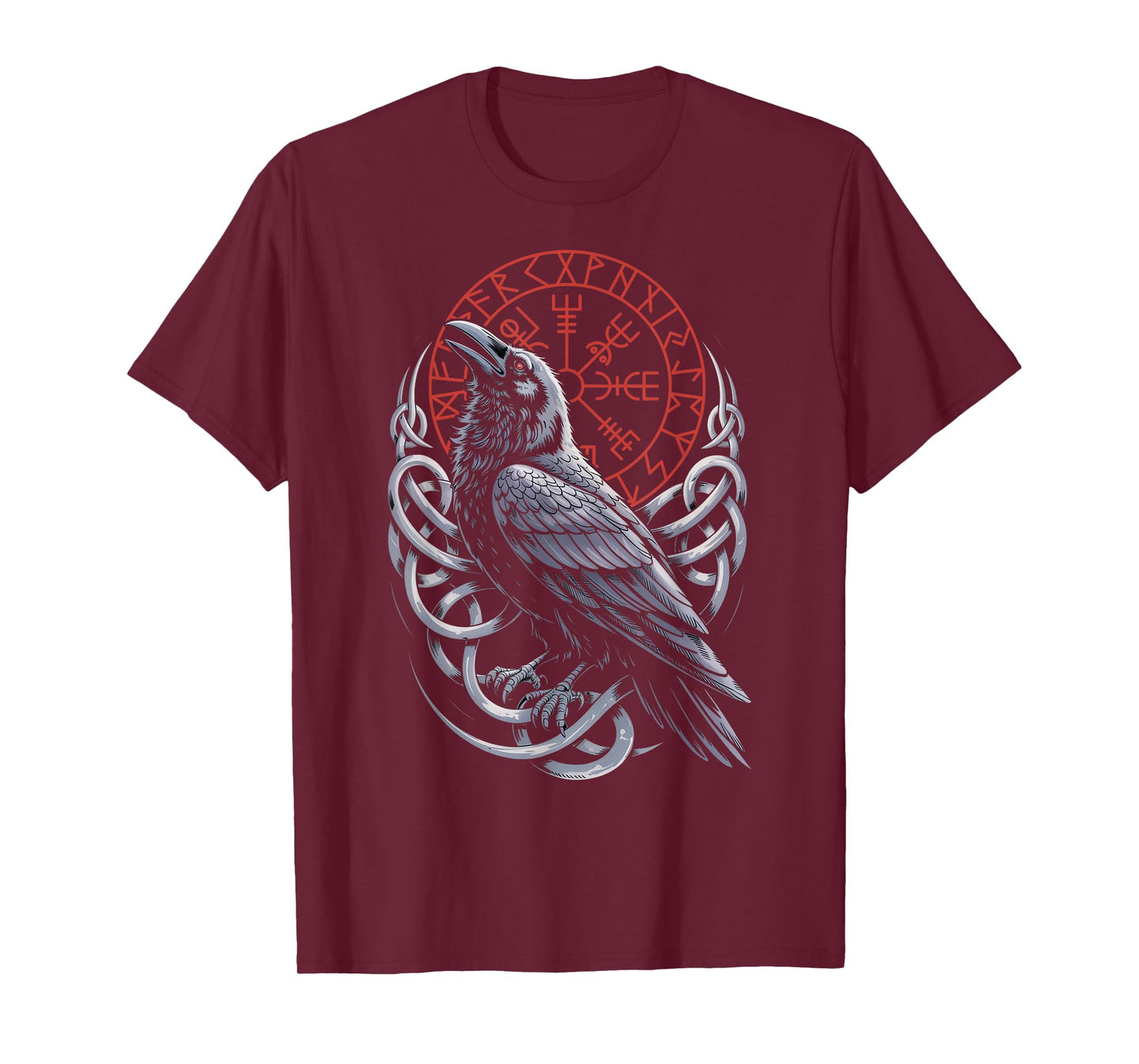 Retro Walhalla Huginn Muninn Celtic Viking Compass Vegvisir T-Shirt