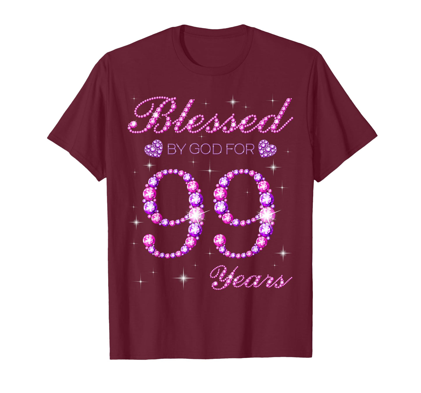 Blessed by God for 99 Years Old 99th Birthday Party T-Shirt