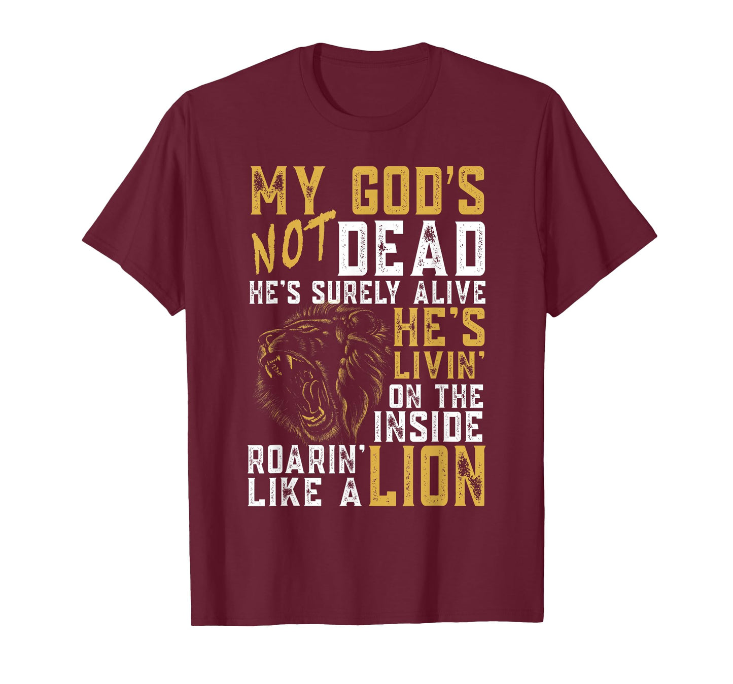My God's Not Dead Lion Christian Christ Cross Faith T-Shirt