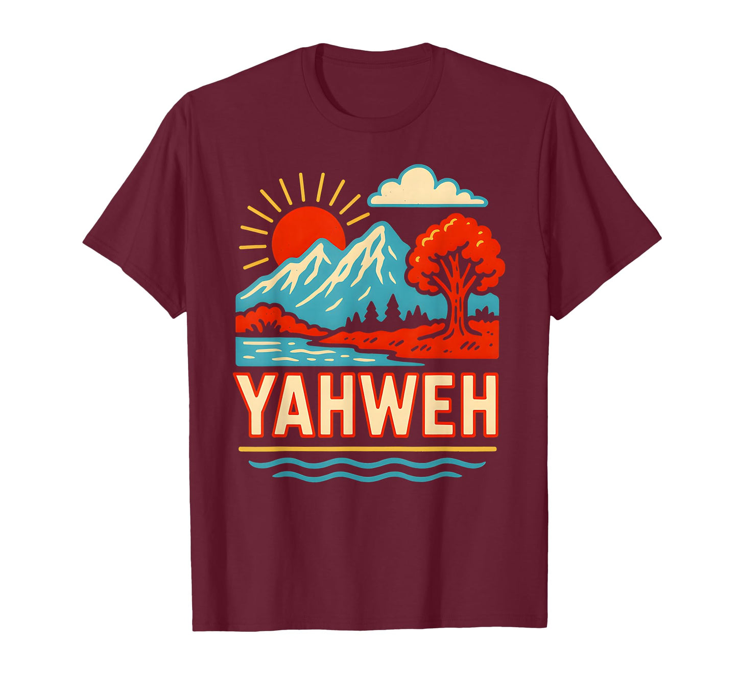 Faith Yahweh Vintage Mens Christian Religious T-Shirt