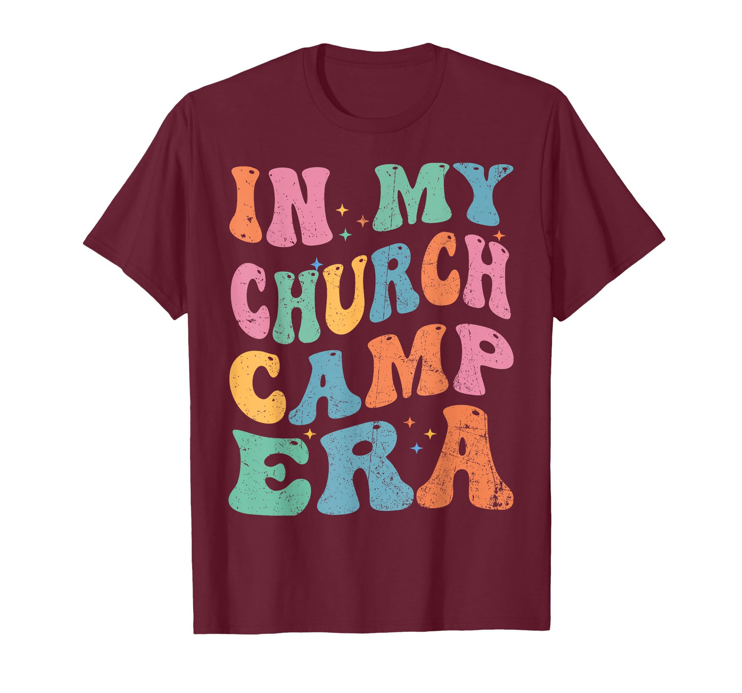 In My Church Camp Era Funny Groovy Summer Camping T-Shirt