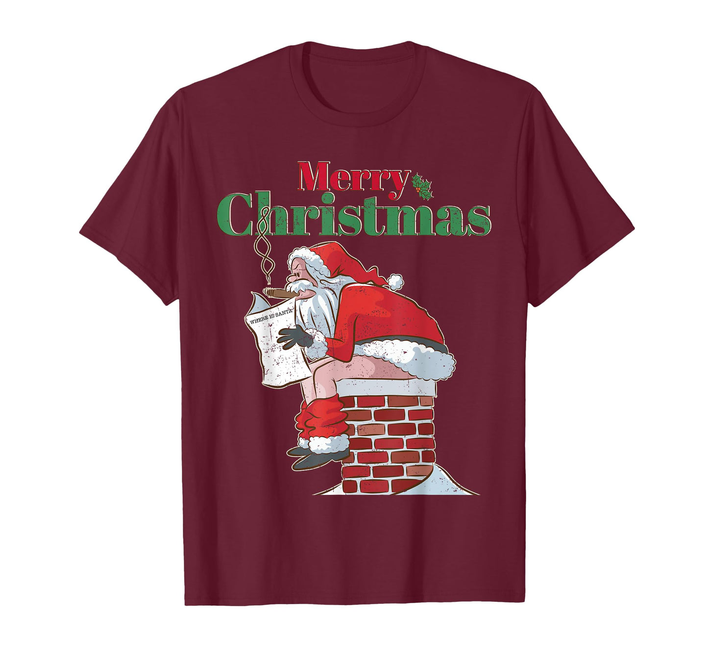 Funny Santa Pooping Down Chimney Xmas Tee Christmas Gifts T-Shirt
