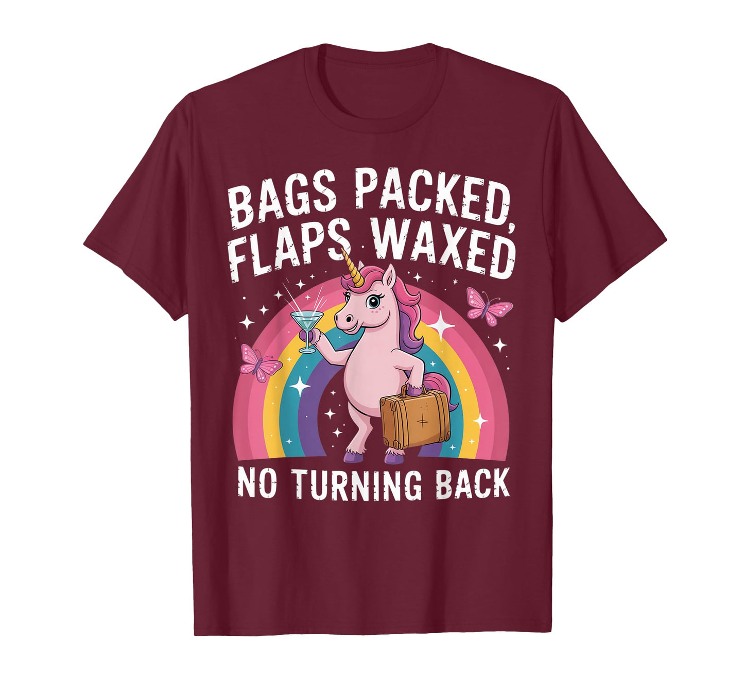 Bags Packed Unicorn Funny Inappropriate Vacation Women T-Shirt